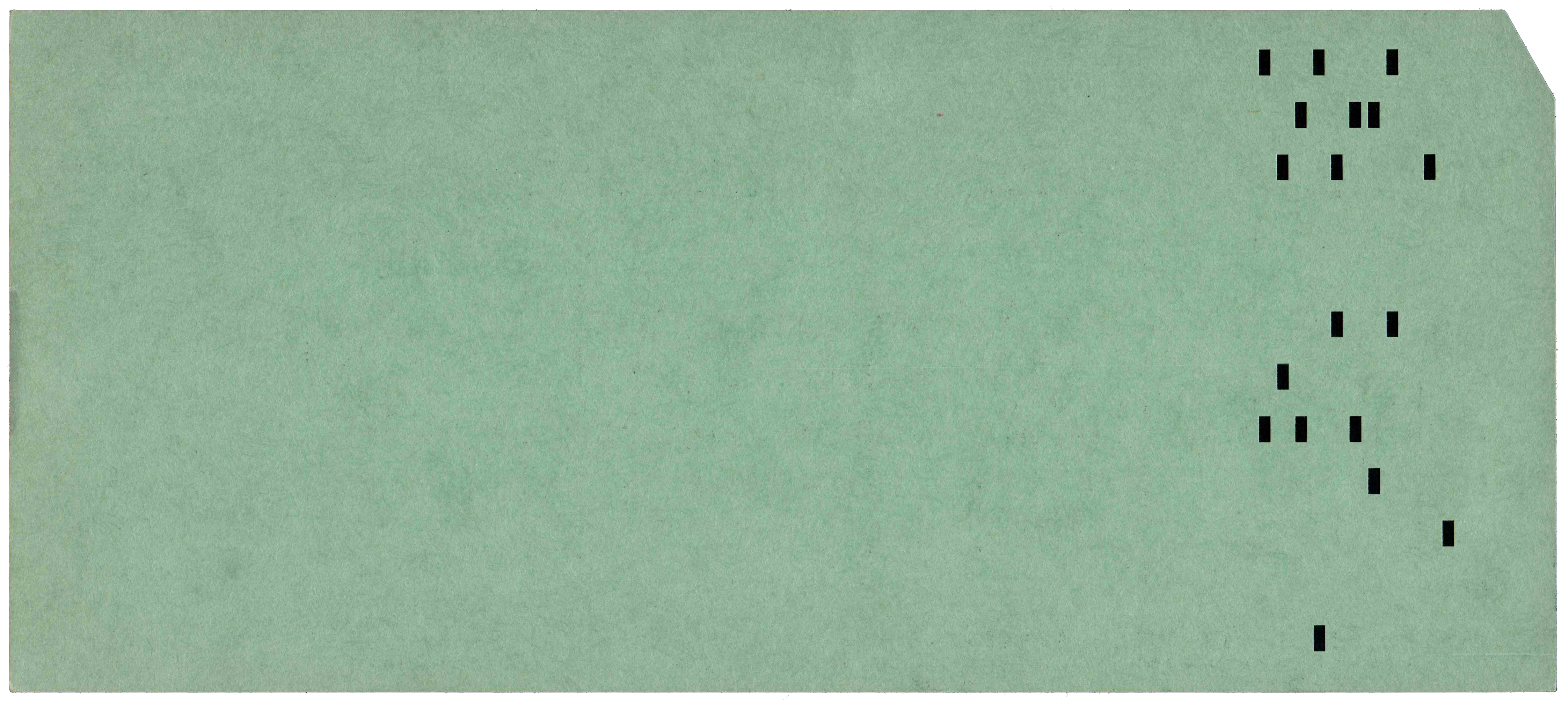 Back of a punched card