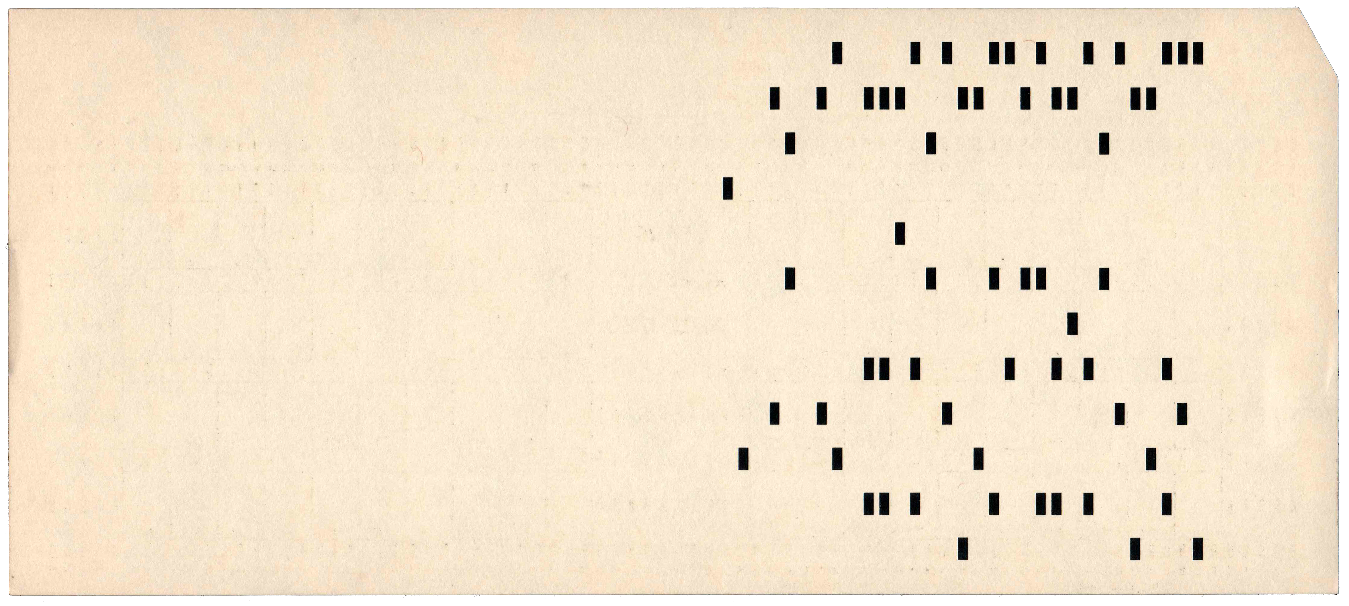 Back of a punched card