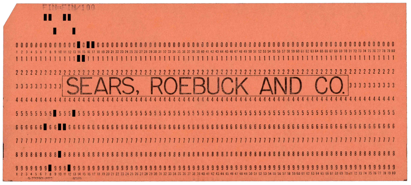 Front of a punched card