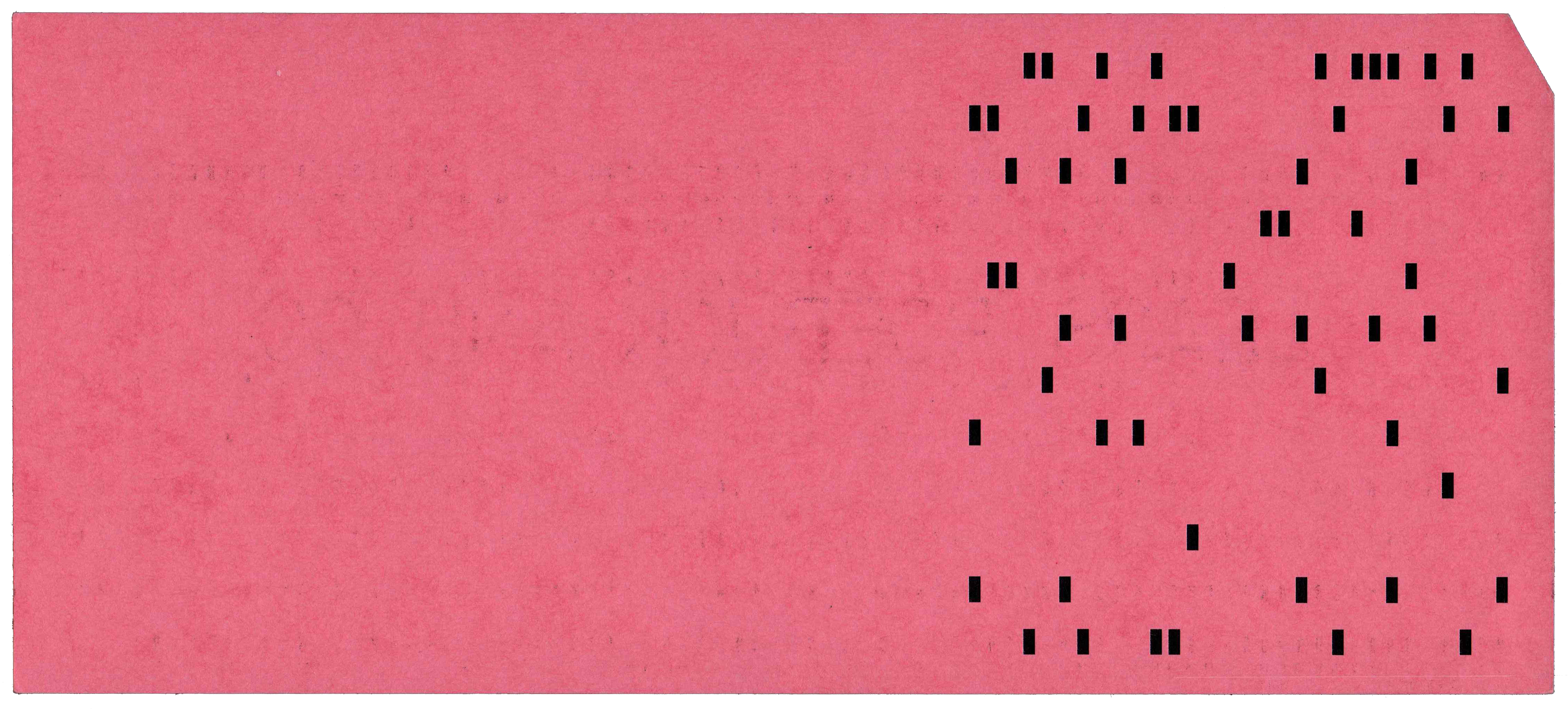 Back of a punched card