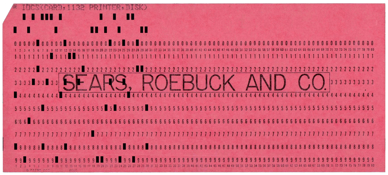 Front of a punched card