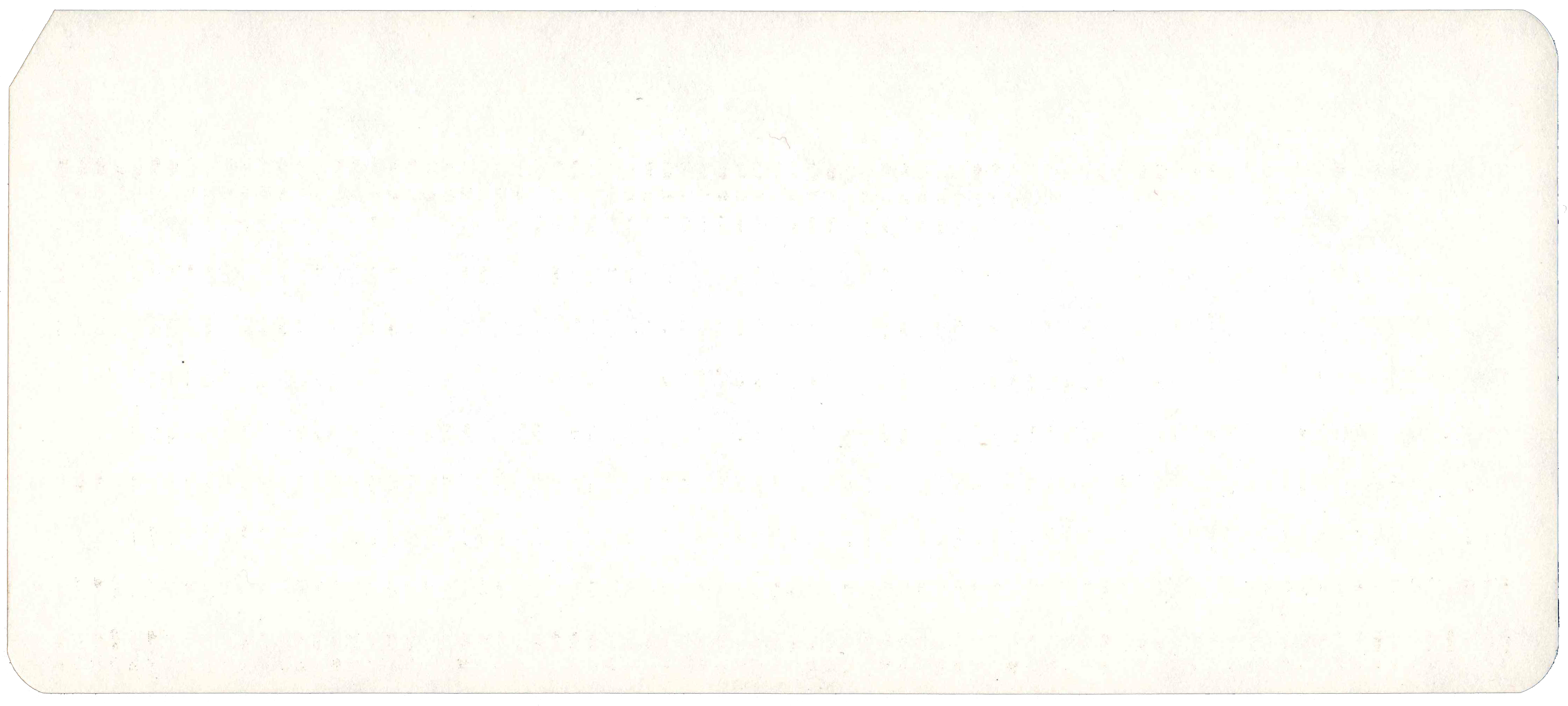 Back of an unpunched card