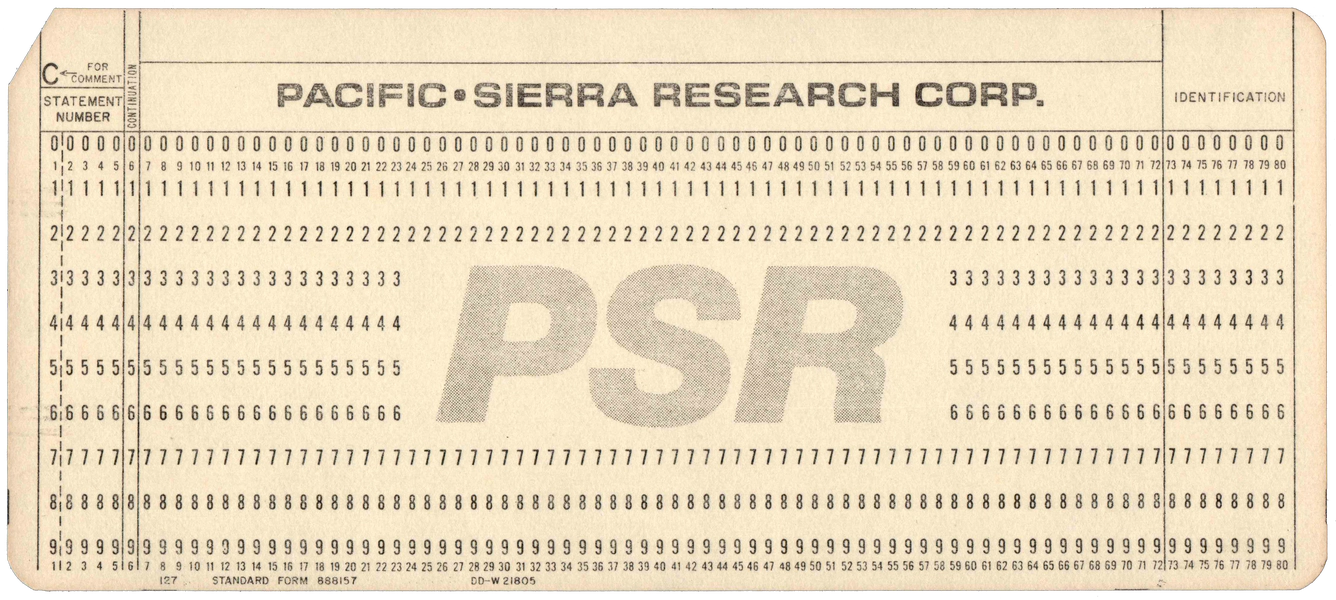 Front of an unpunched card