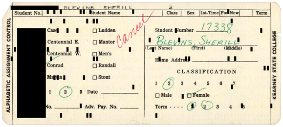 Kearney State College - Alphabetic Assignment Control