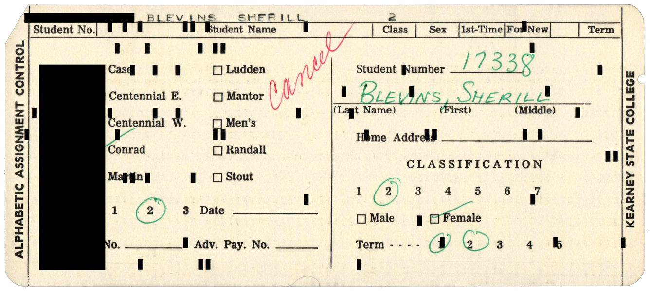 Front of a punched card