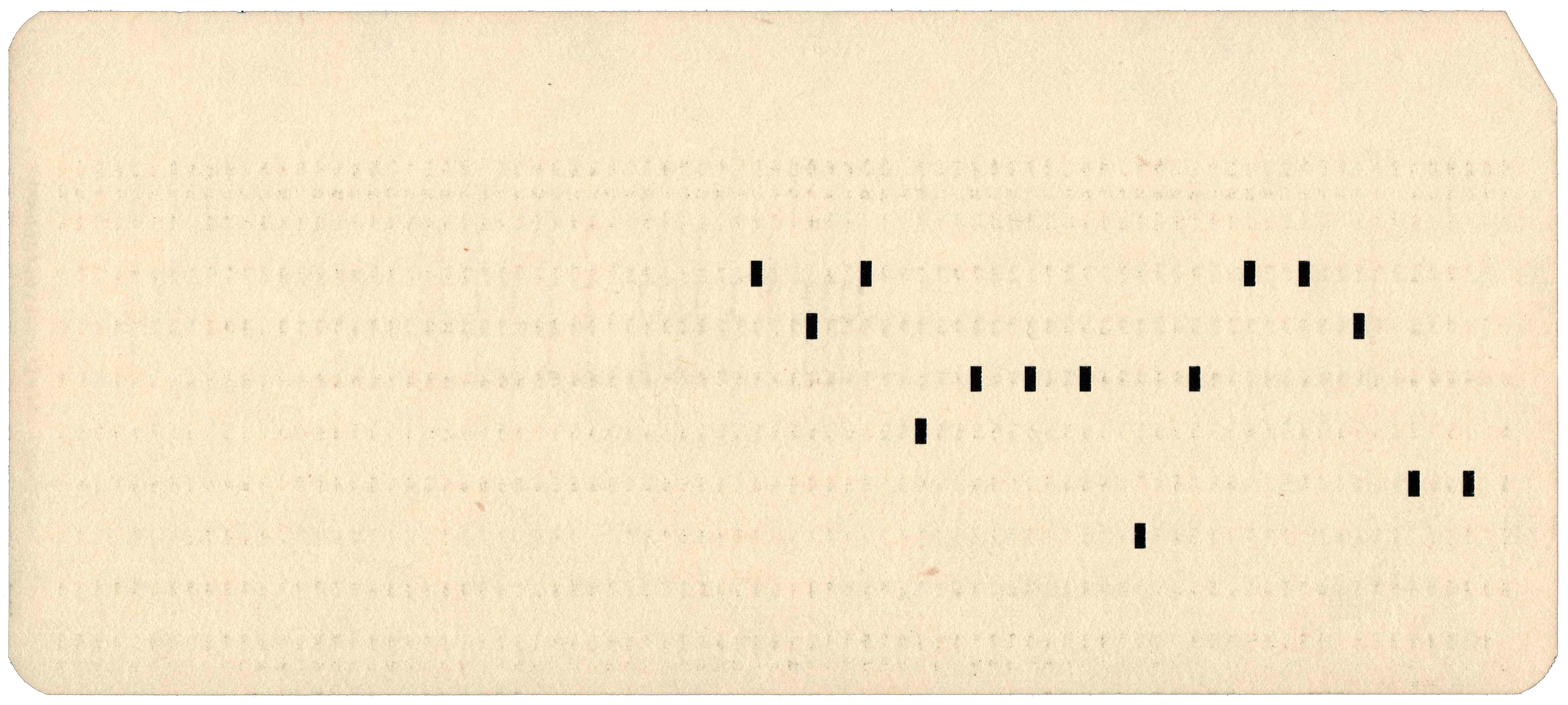 Back of a punched card