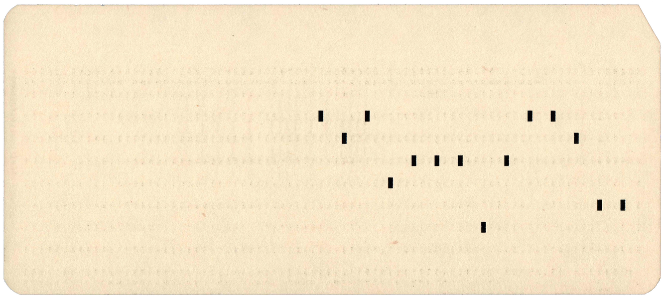 Back of a punched card