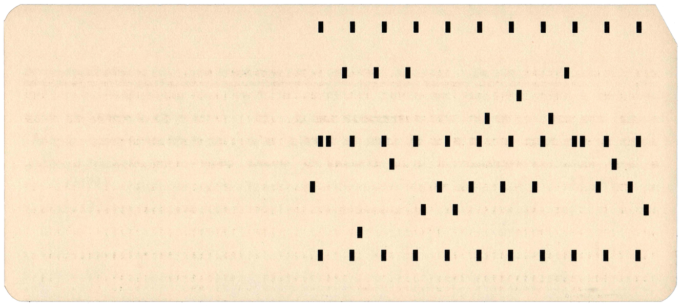 Back of a punched card