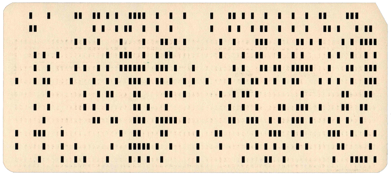 Back of a punched card