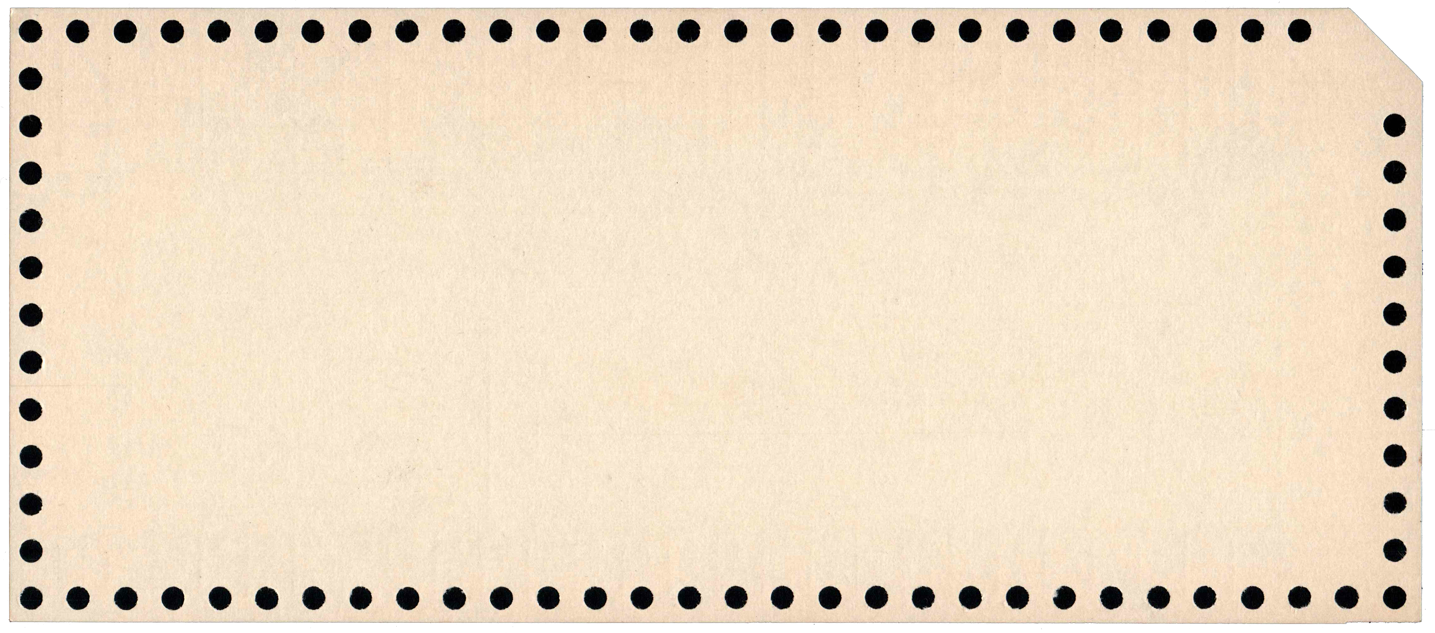 Back of an unpunched card