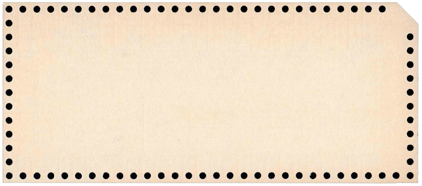 Back of an unpunched card