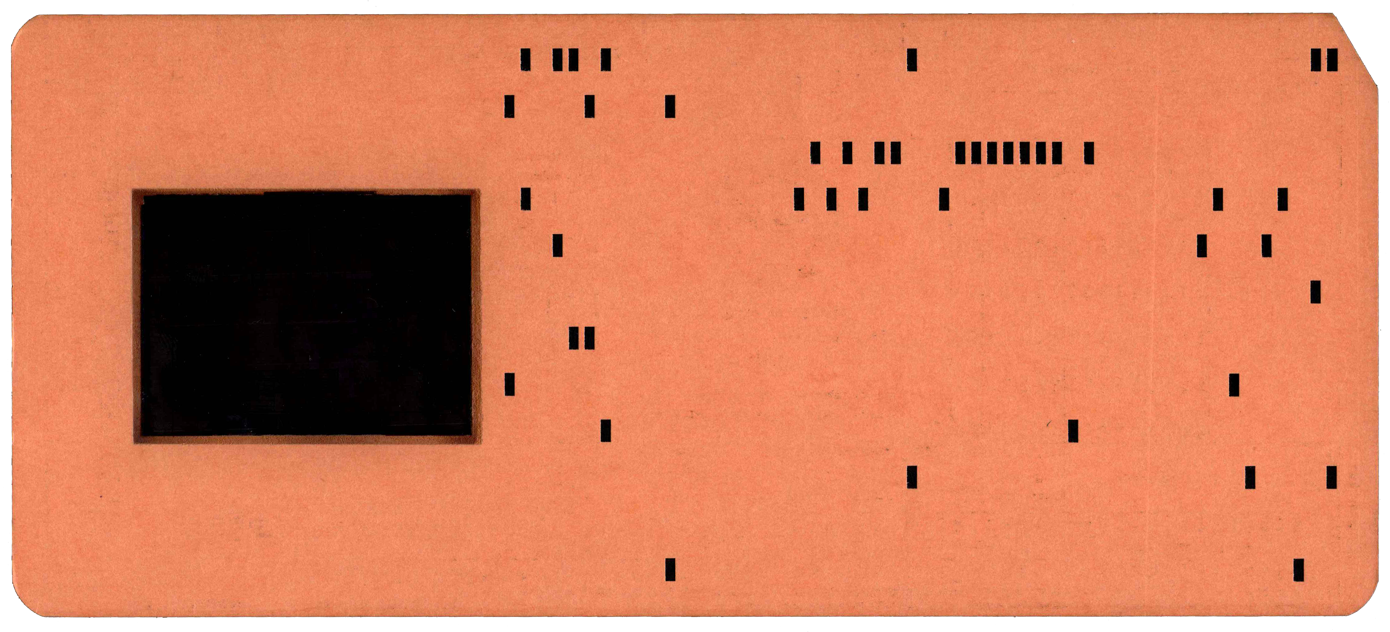 Back of punched card