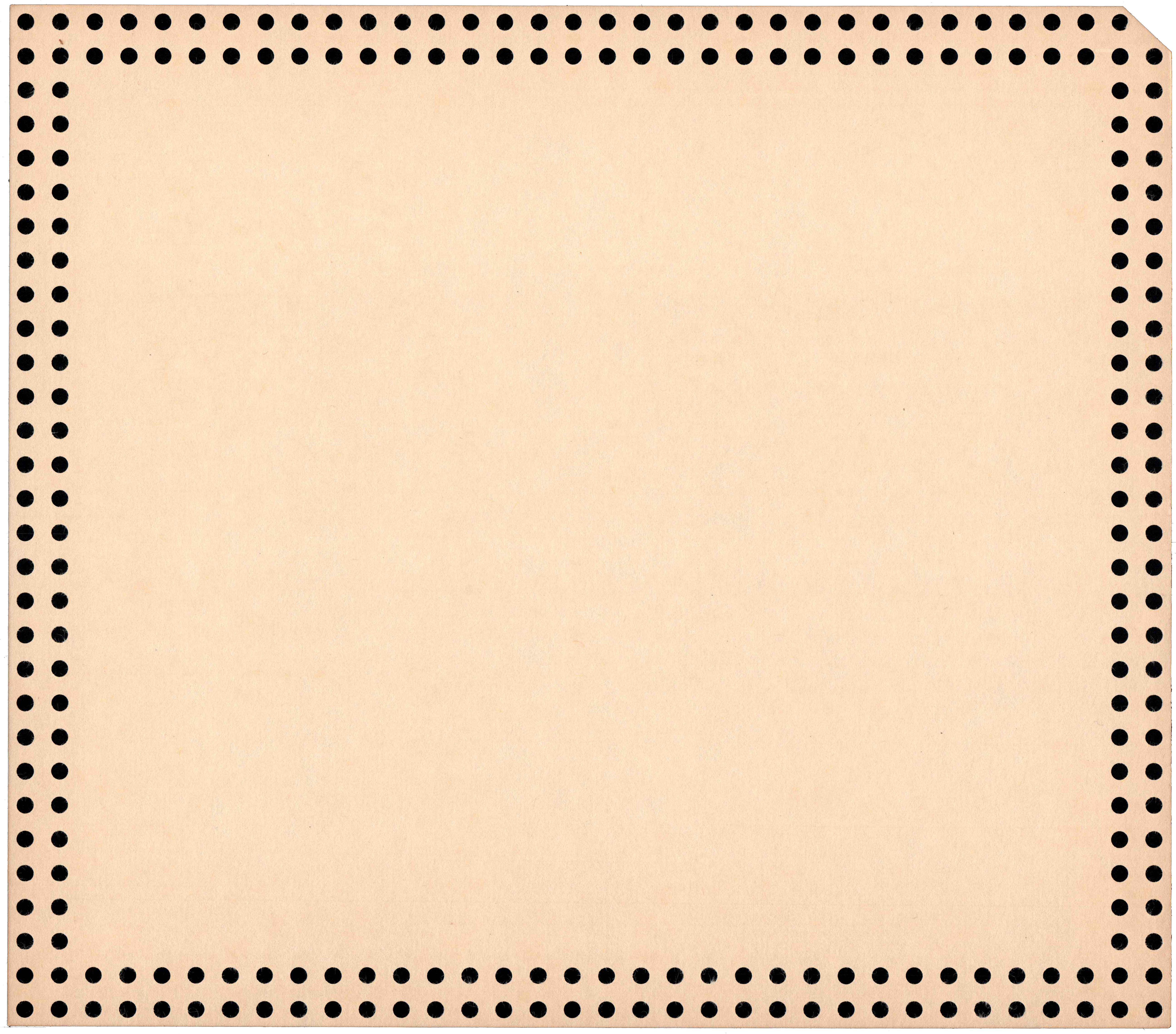 Back of an unpunched card