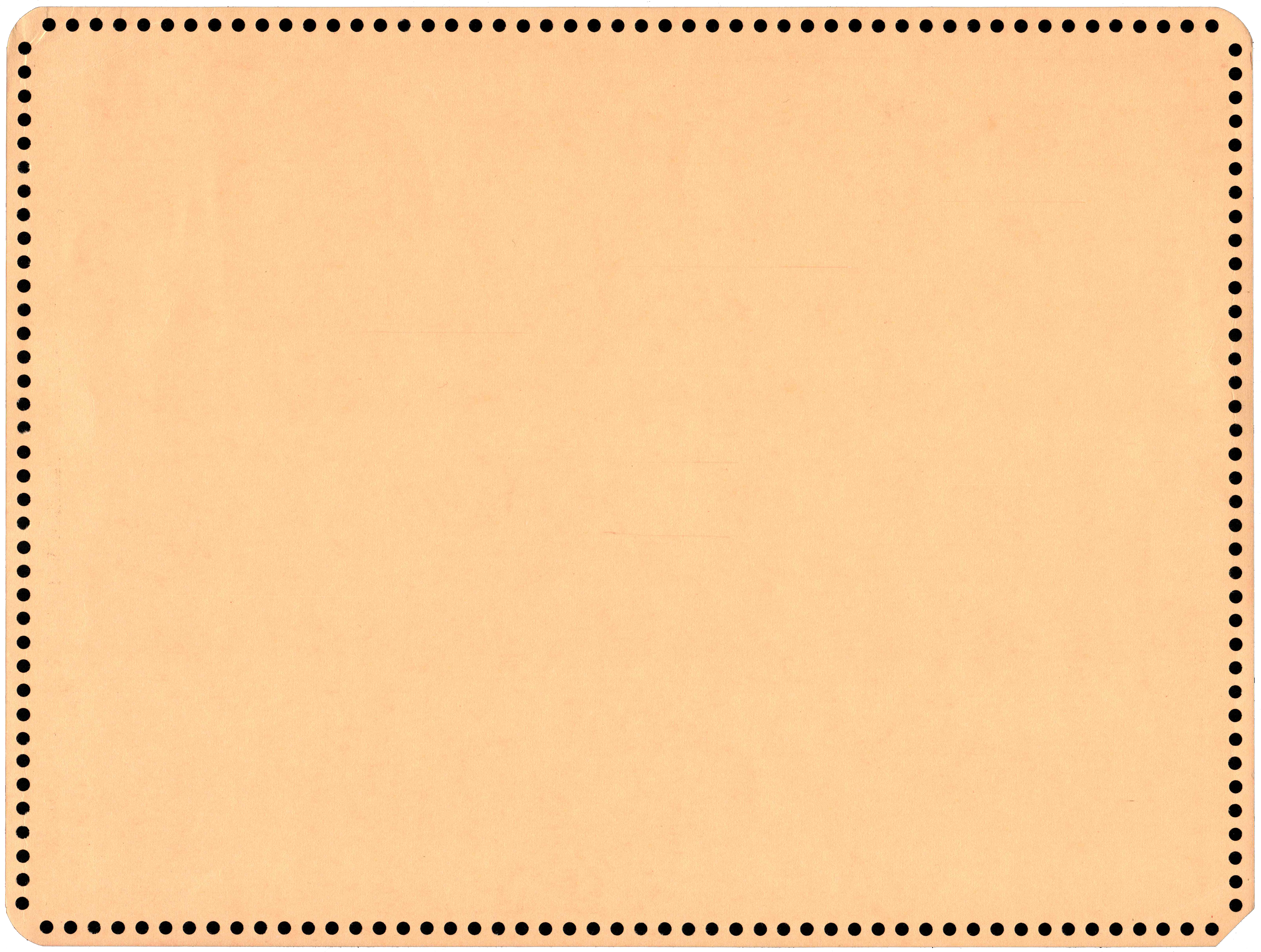 Back of an unpunched card