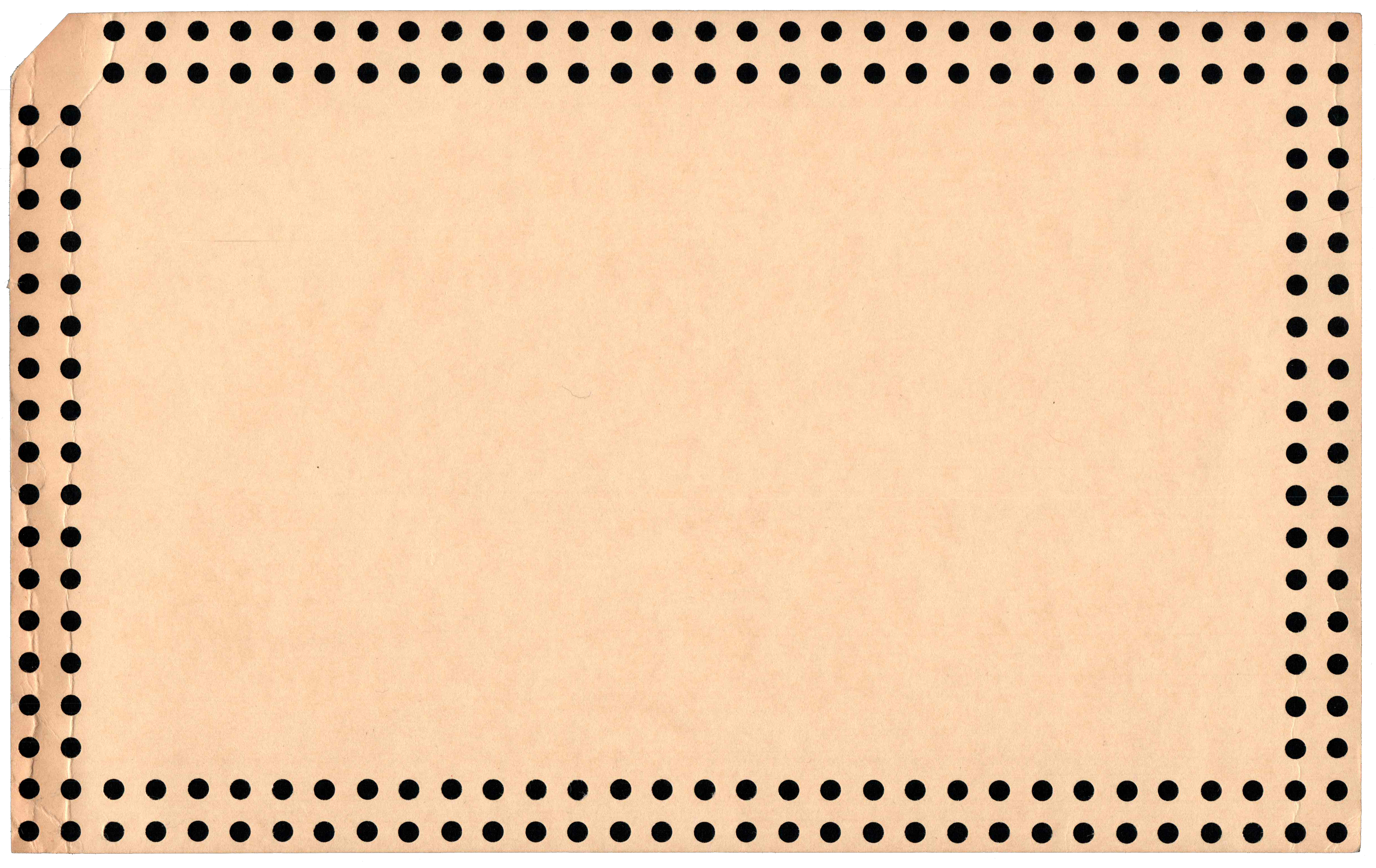 Back of an unpunched card