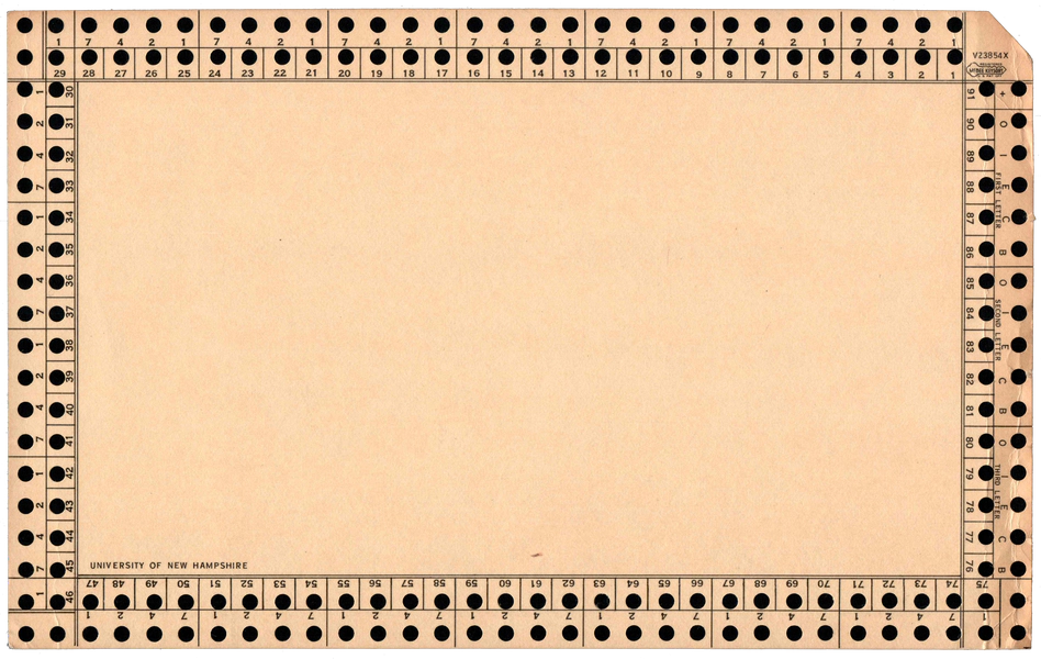 Front of an unpunched card