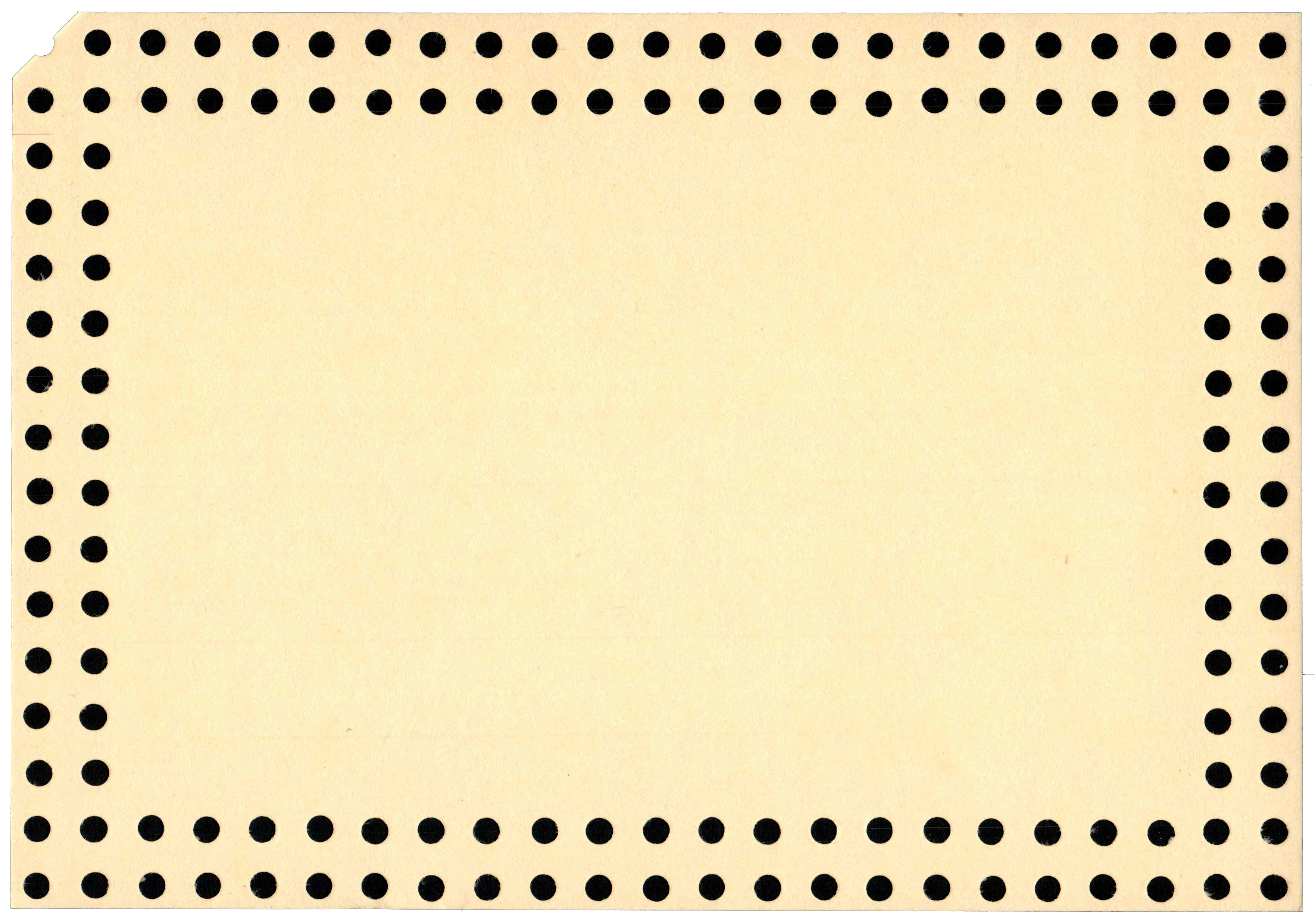 Back of an unpunched card