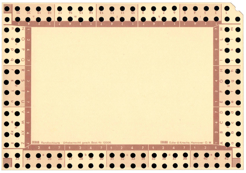 Front of an unpunched card