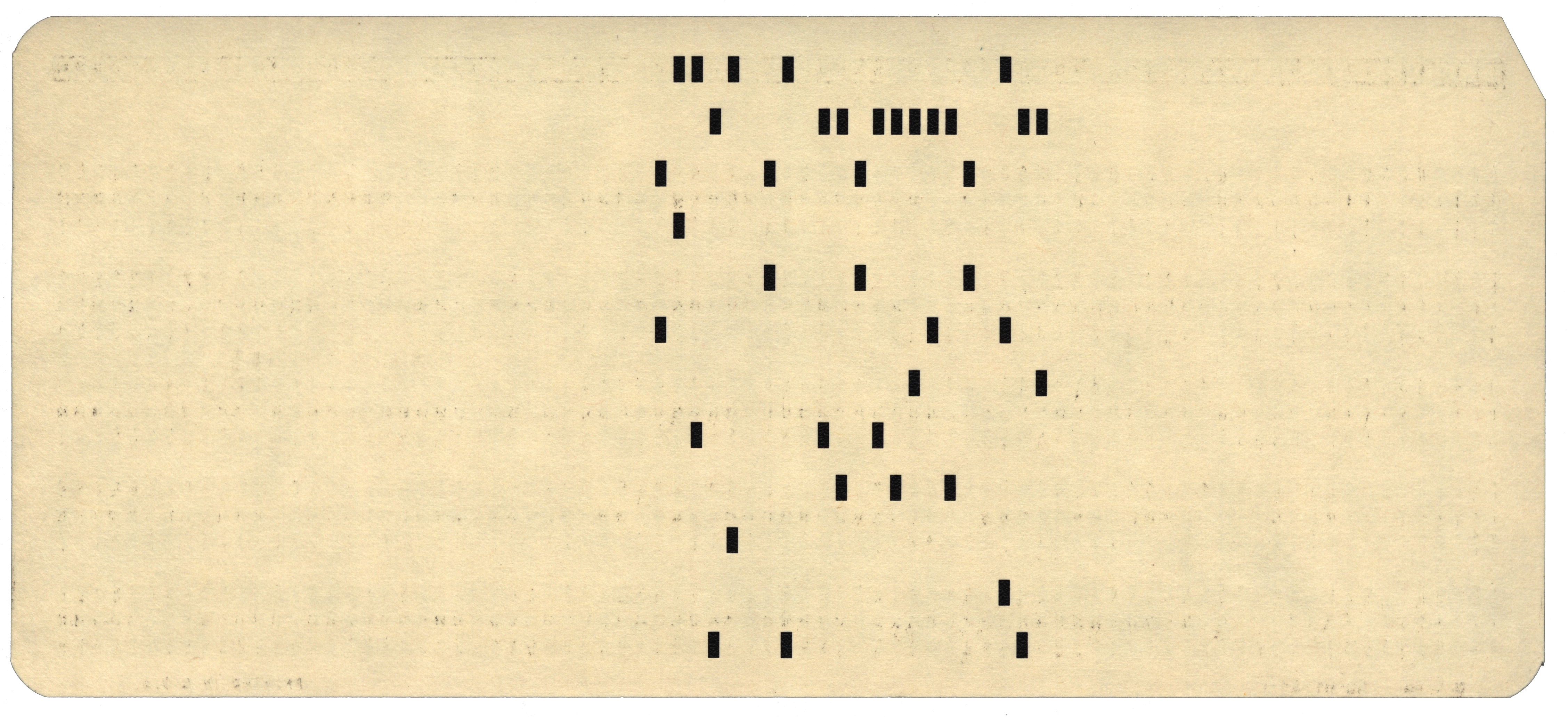 Back of the punched card