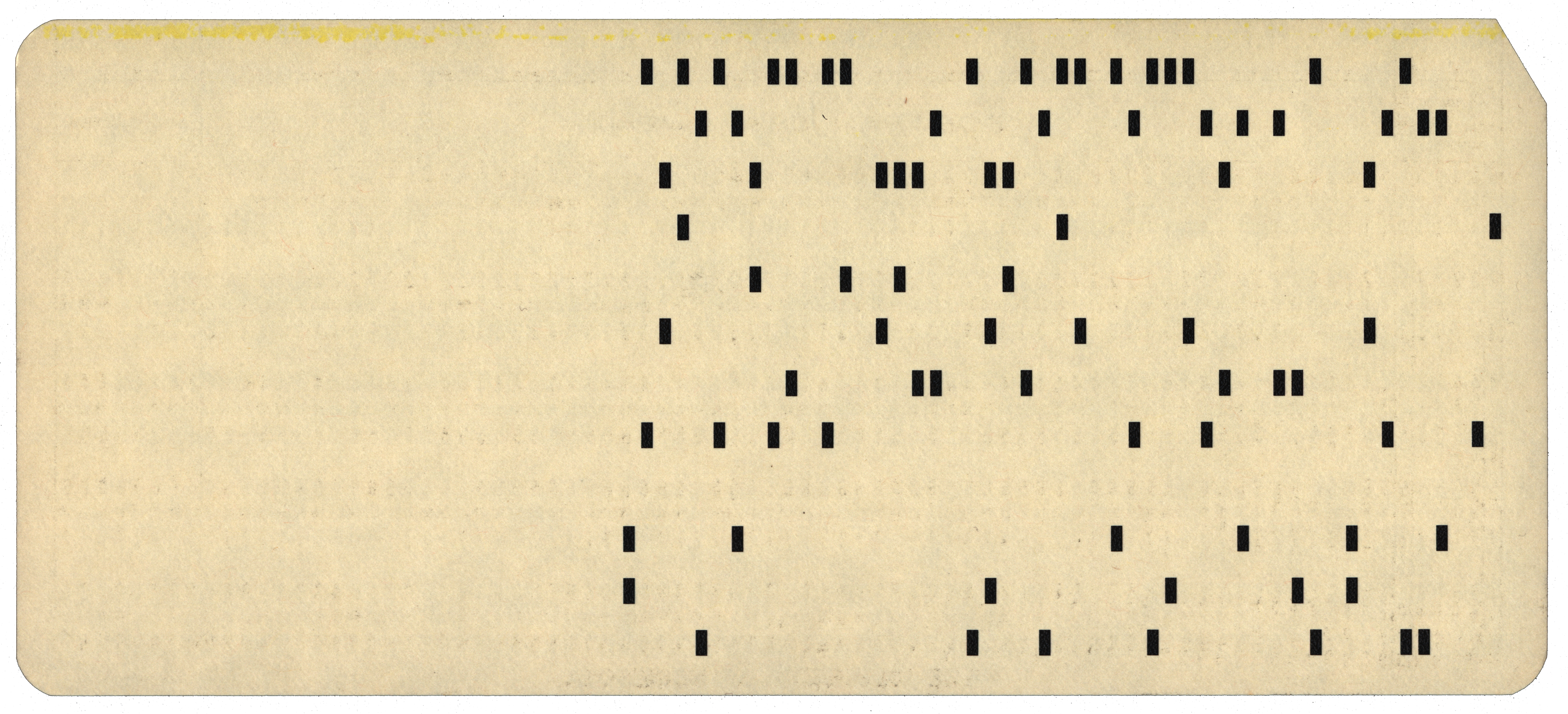 Back of the punched card