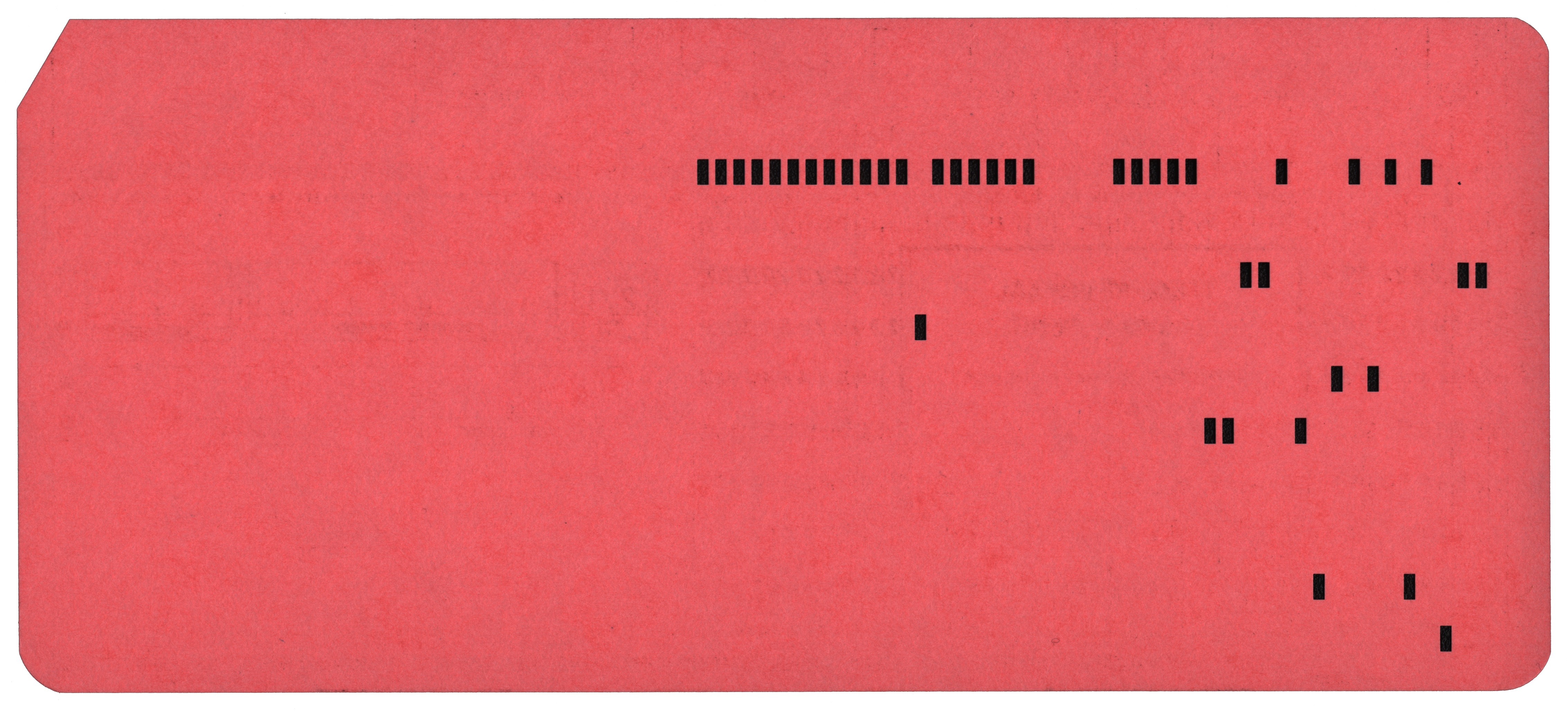 Back of a punched card