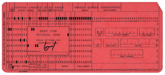 The Cleveland Trust Company - Debit Item Reveral Card
