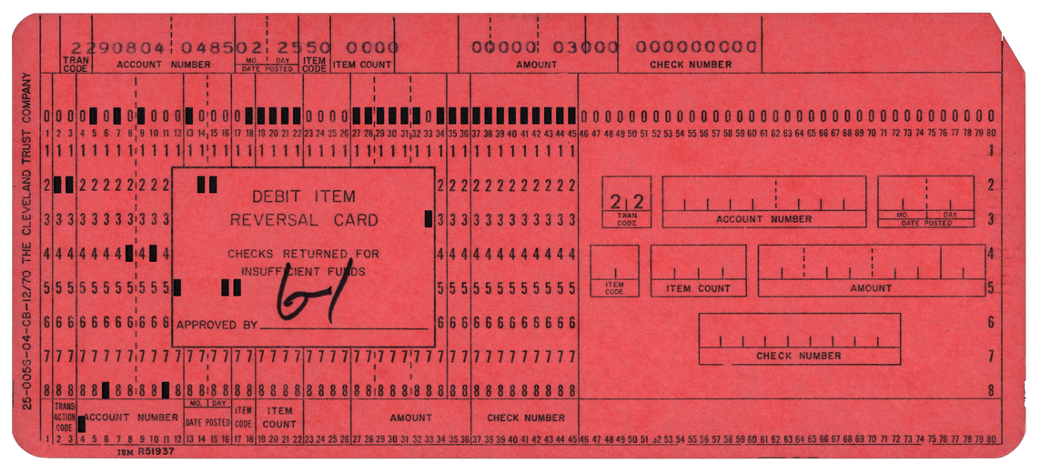 The Cleveland Trust Company - Debit Item Reveral Card