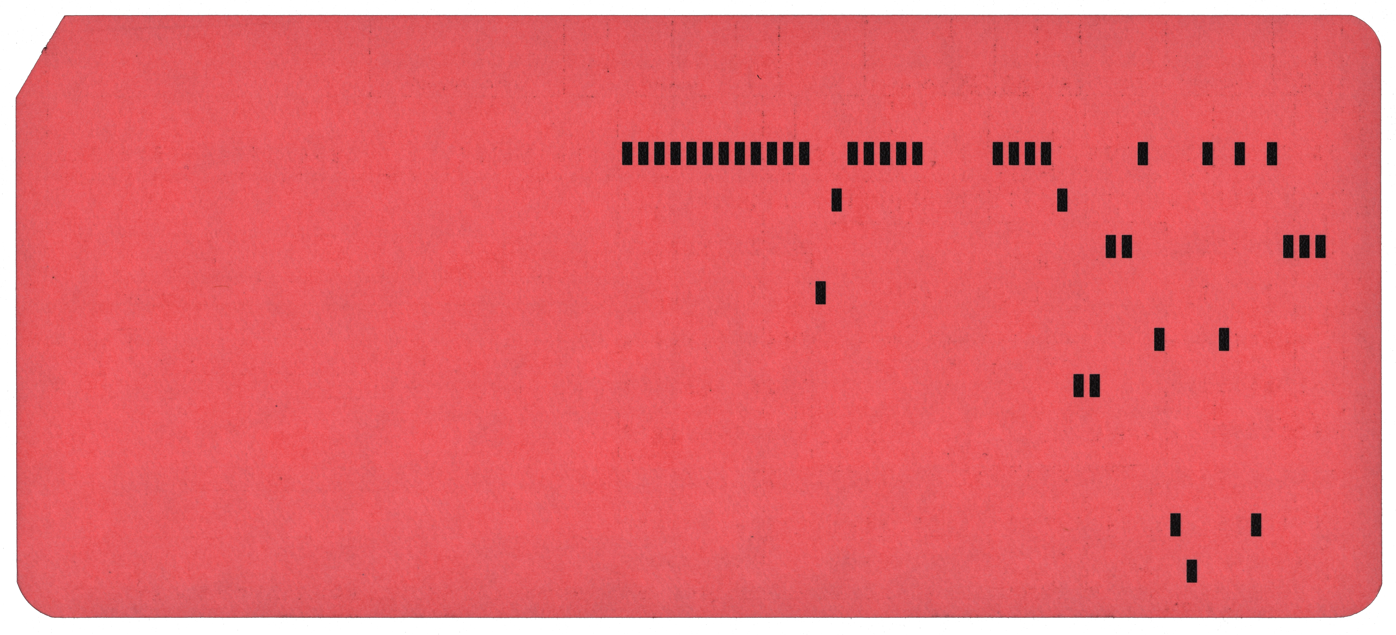 Back of a punched card