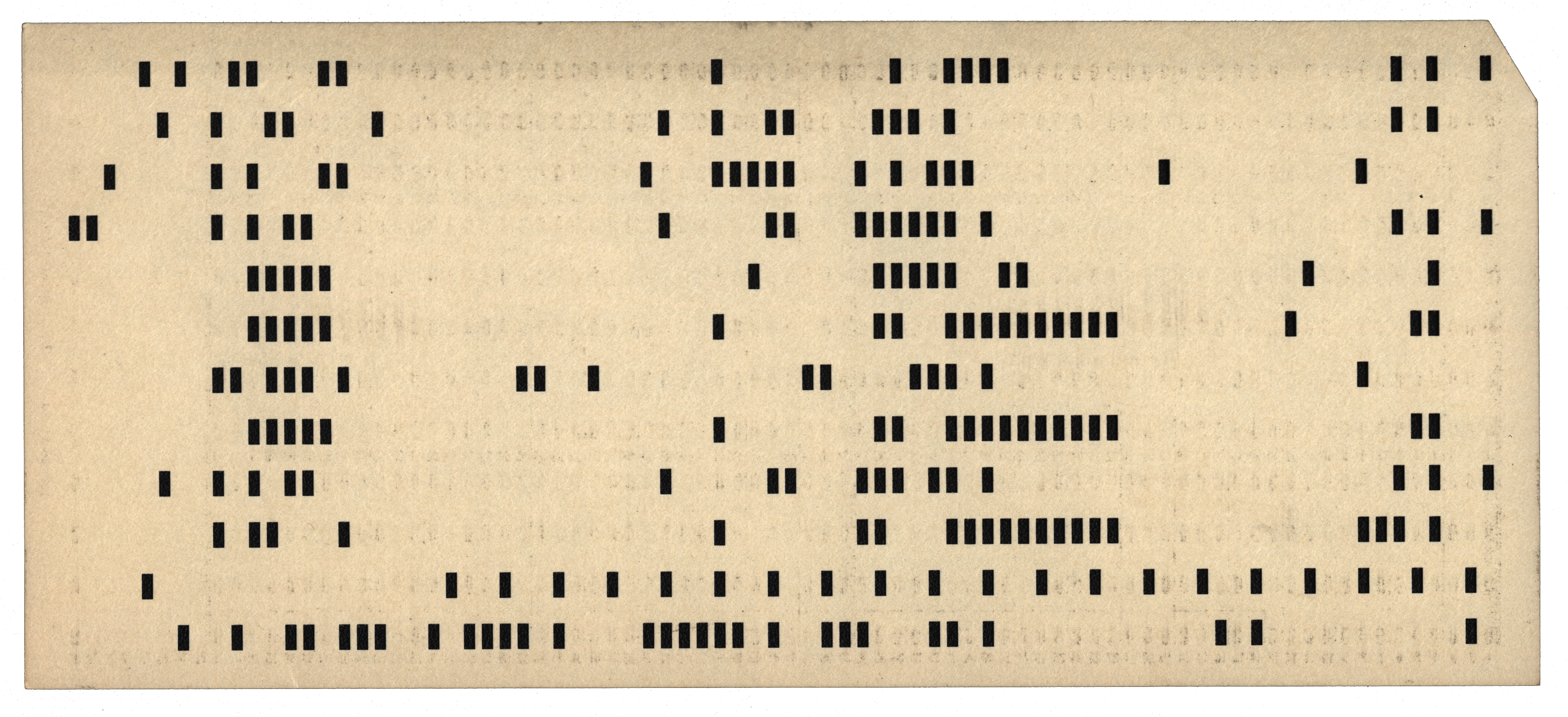 Back of a punched card