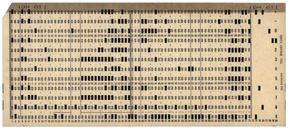 IBM 704 Column Binary Card - Cream with Brown Stripe