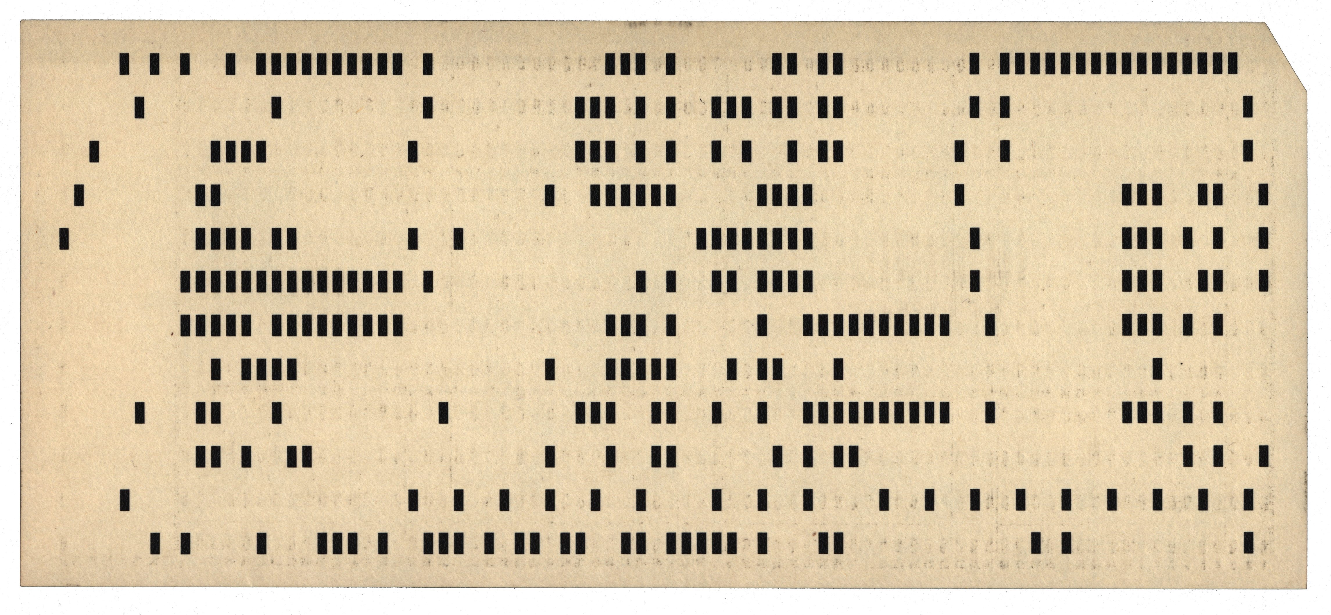 Back of a punched card