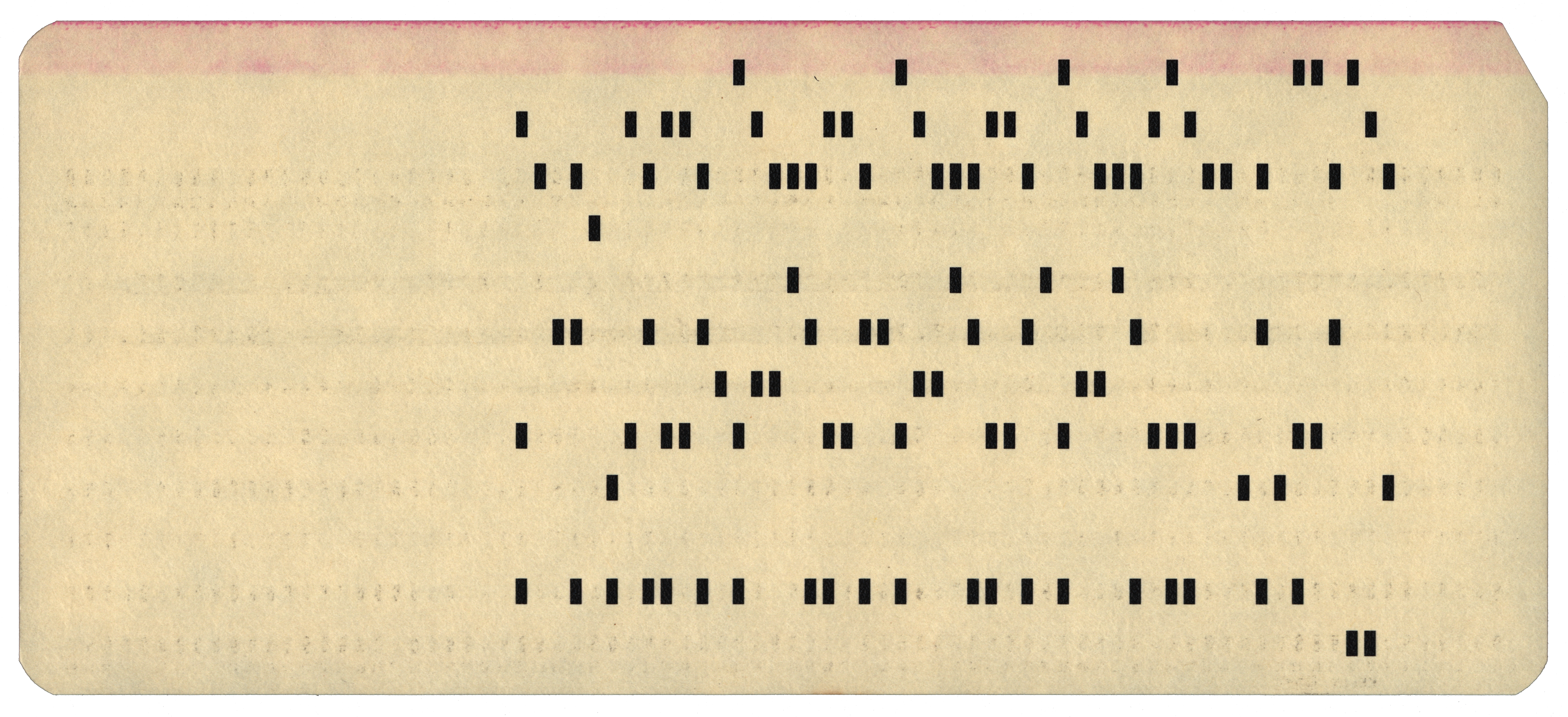 Back of a punched card