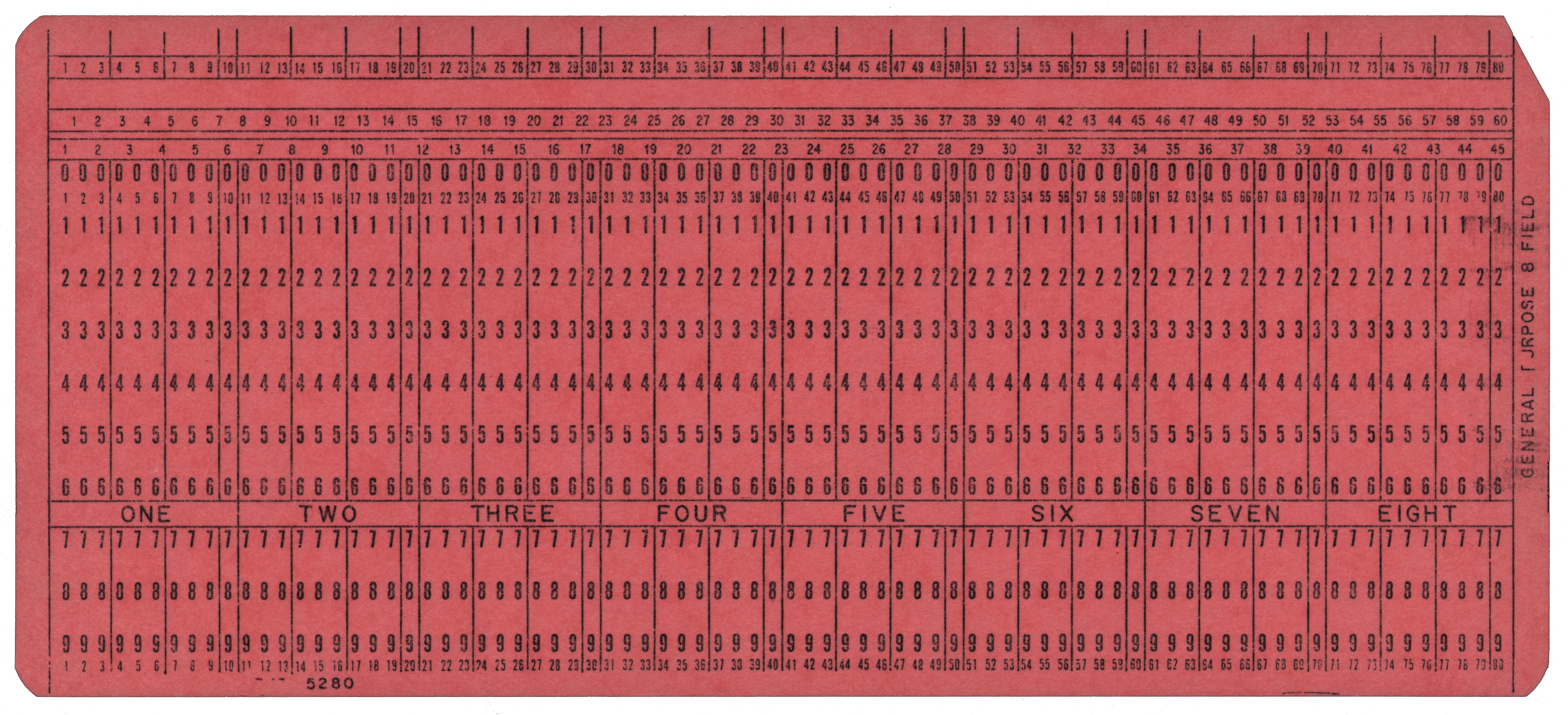 Front of the unpunched card