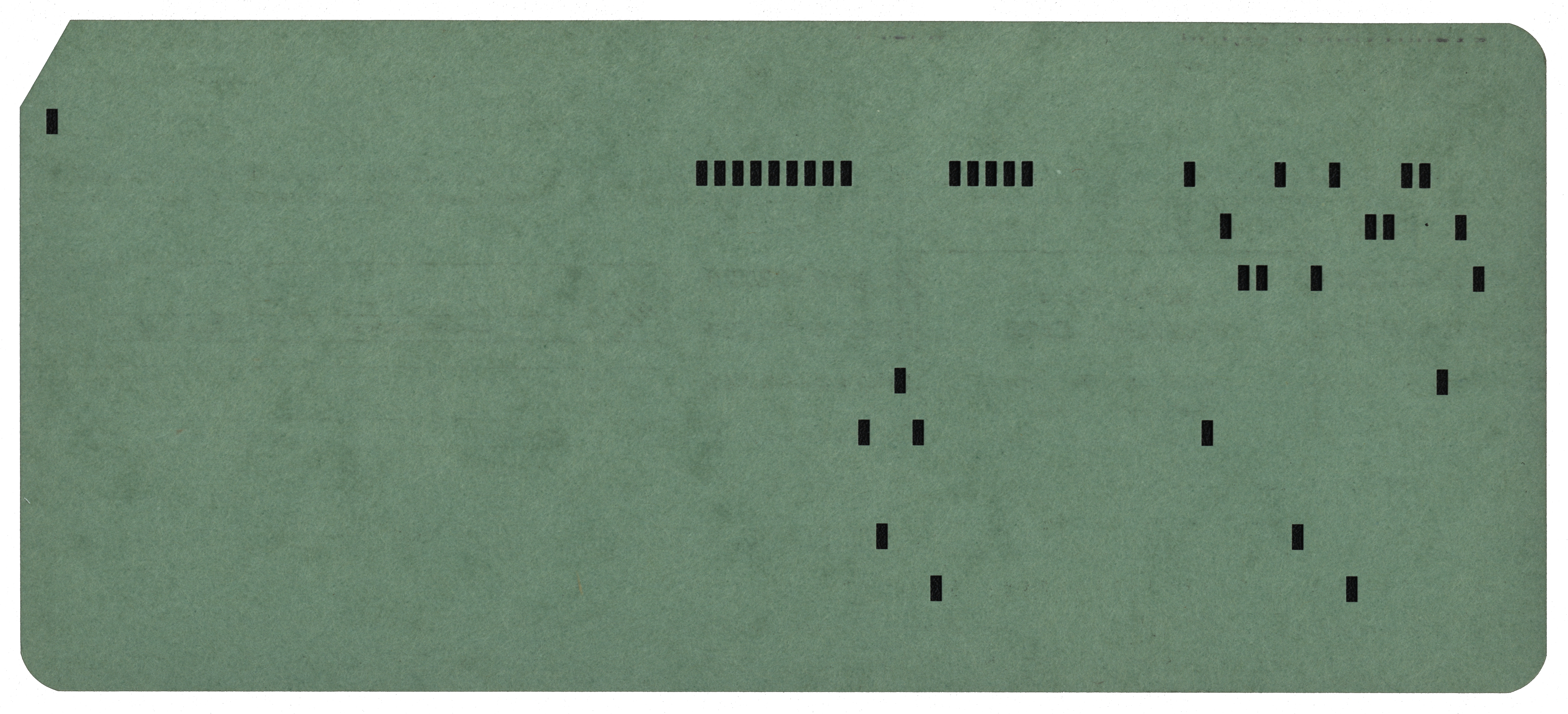 Back of a punched card