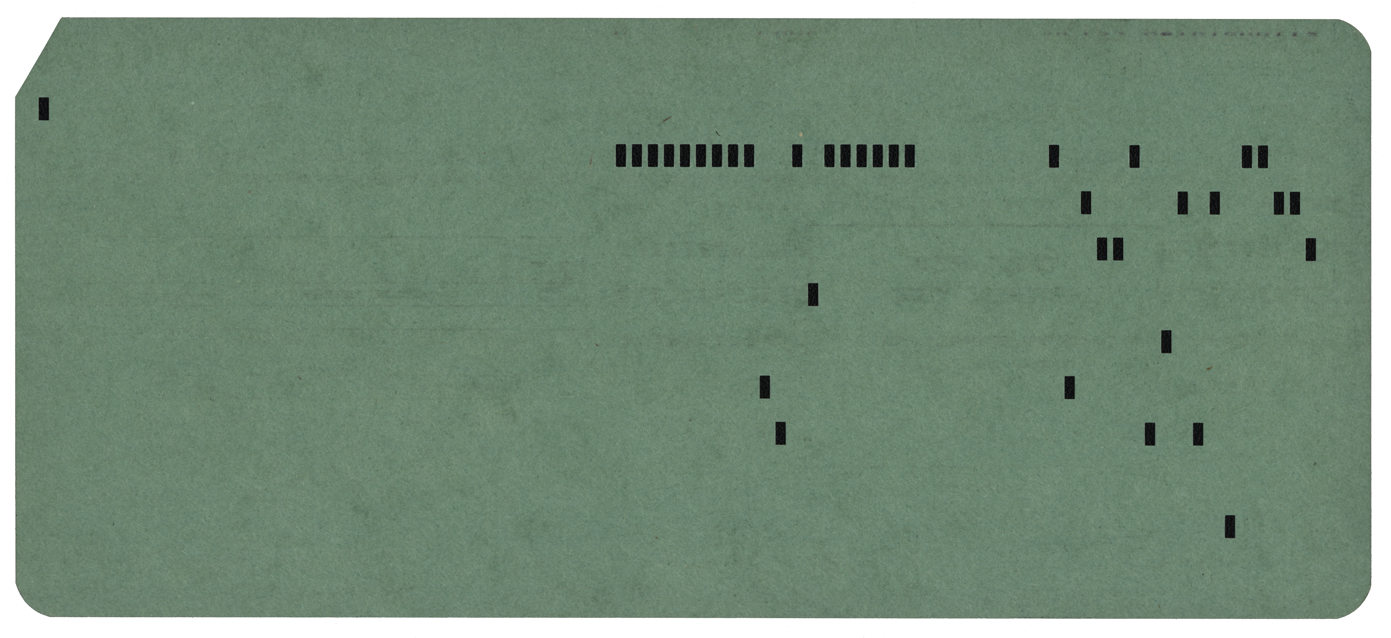 Back of a punched card