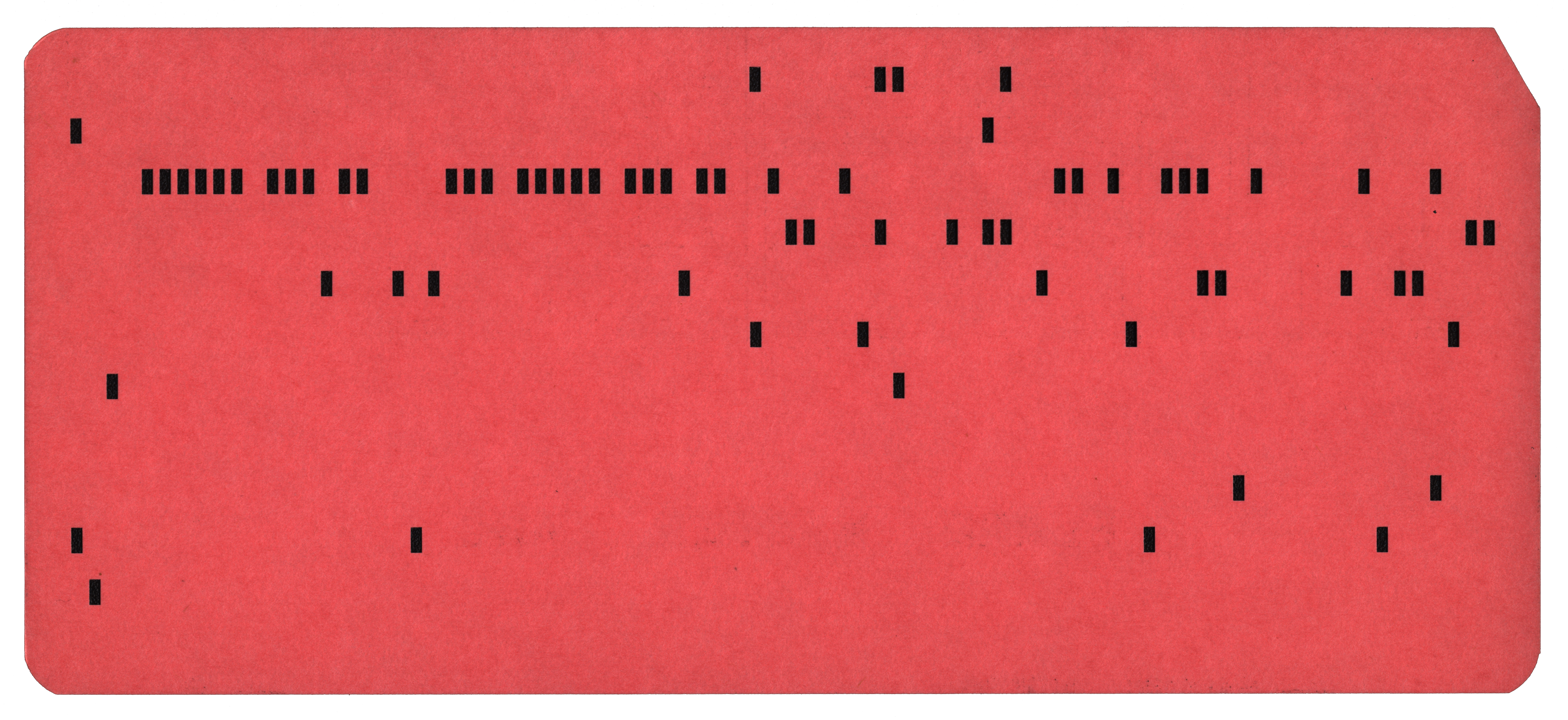 Back of a punched card