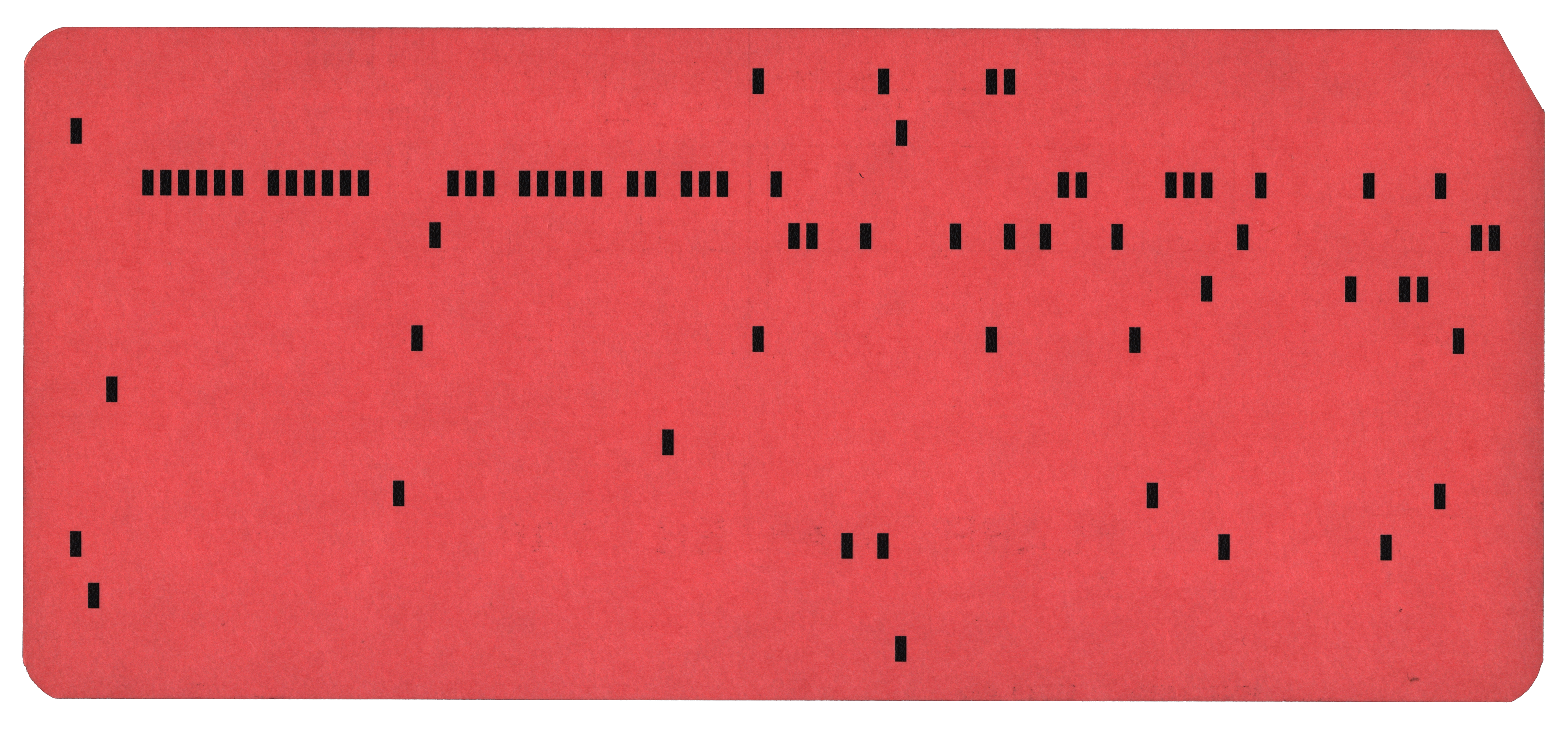 Back of a punched card