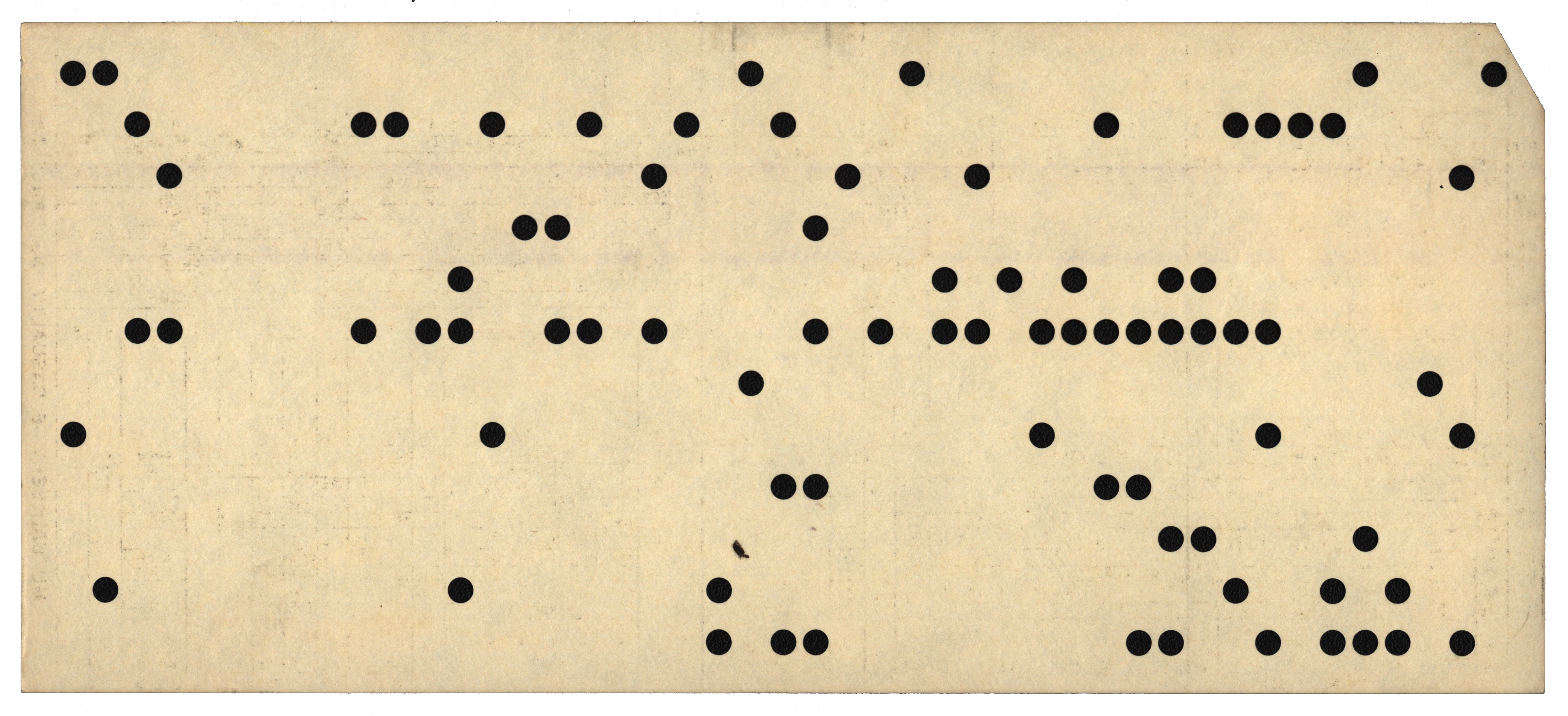 Back of a punched card