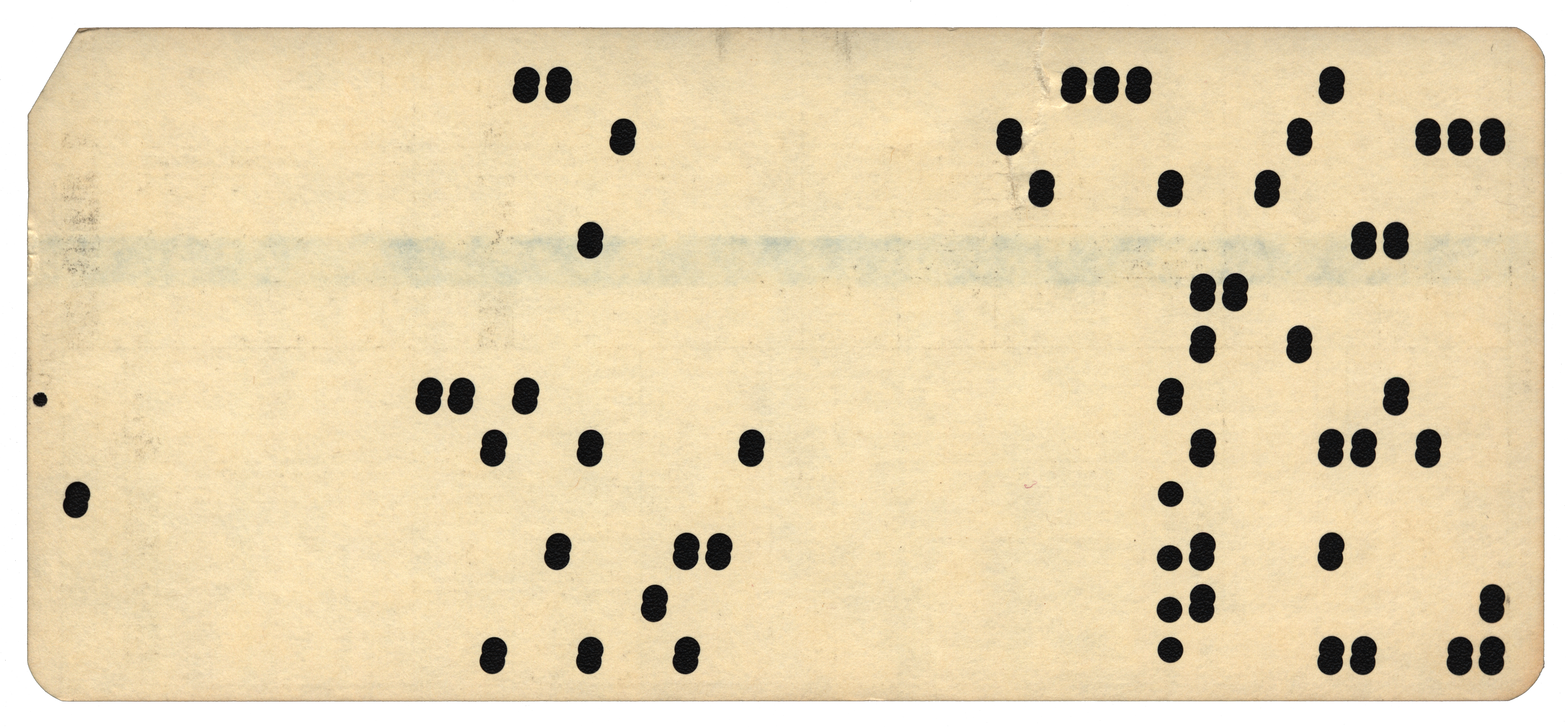 Back of a punched card