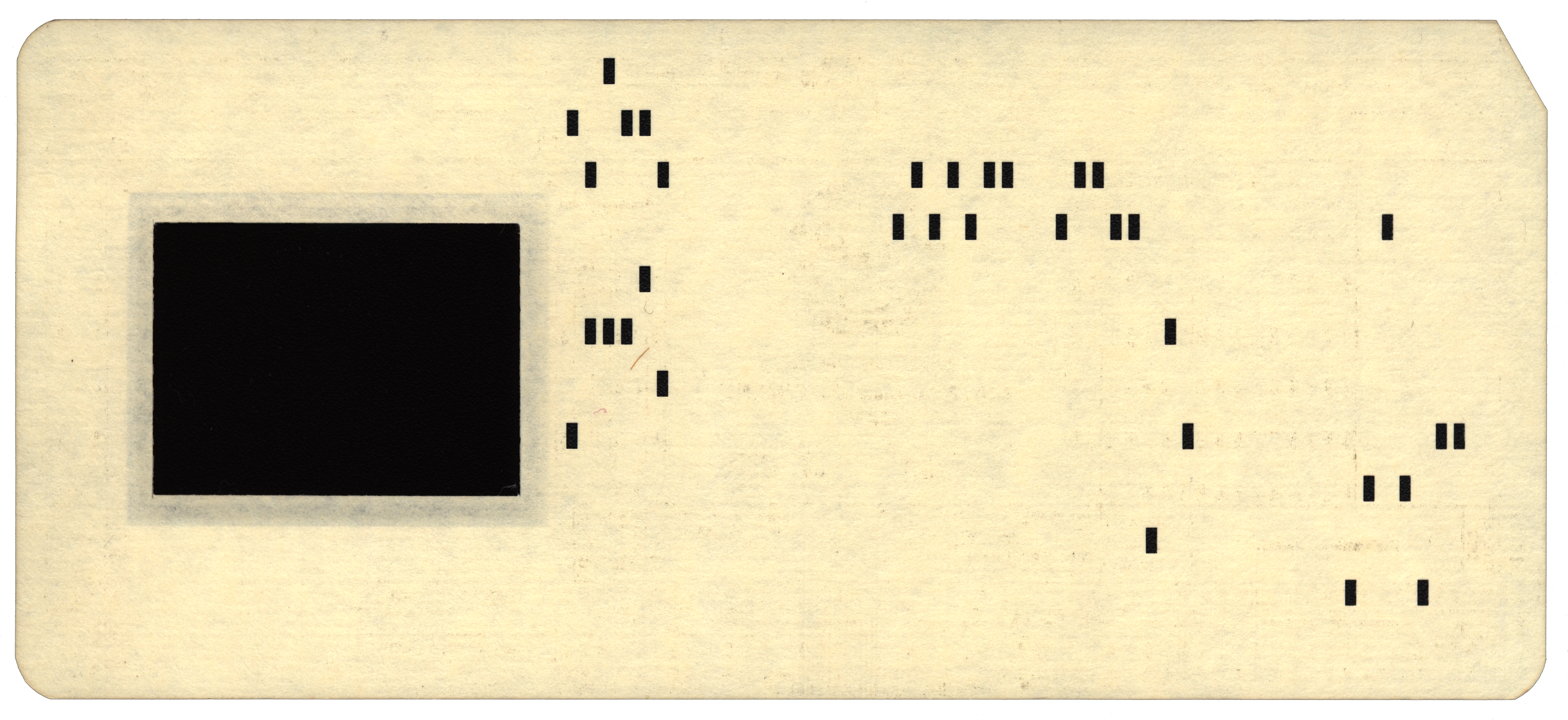 Back of a punched card