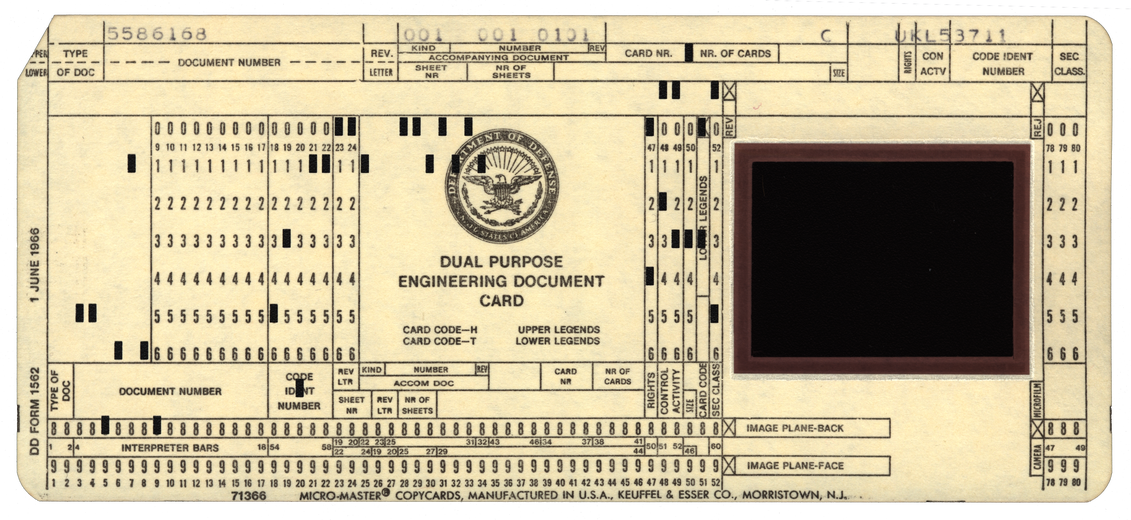 United States Department of Defence - Dual Purpose Engineering Card - Micro-Master Copycards