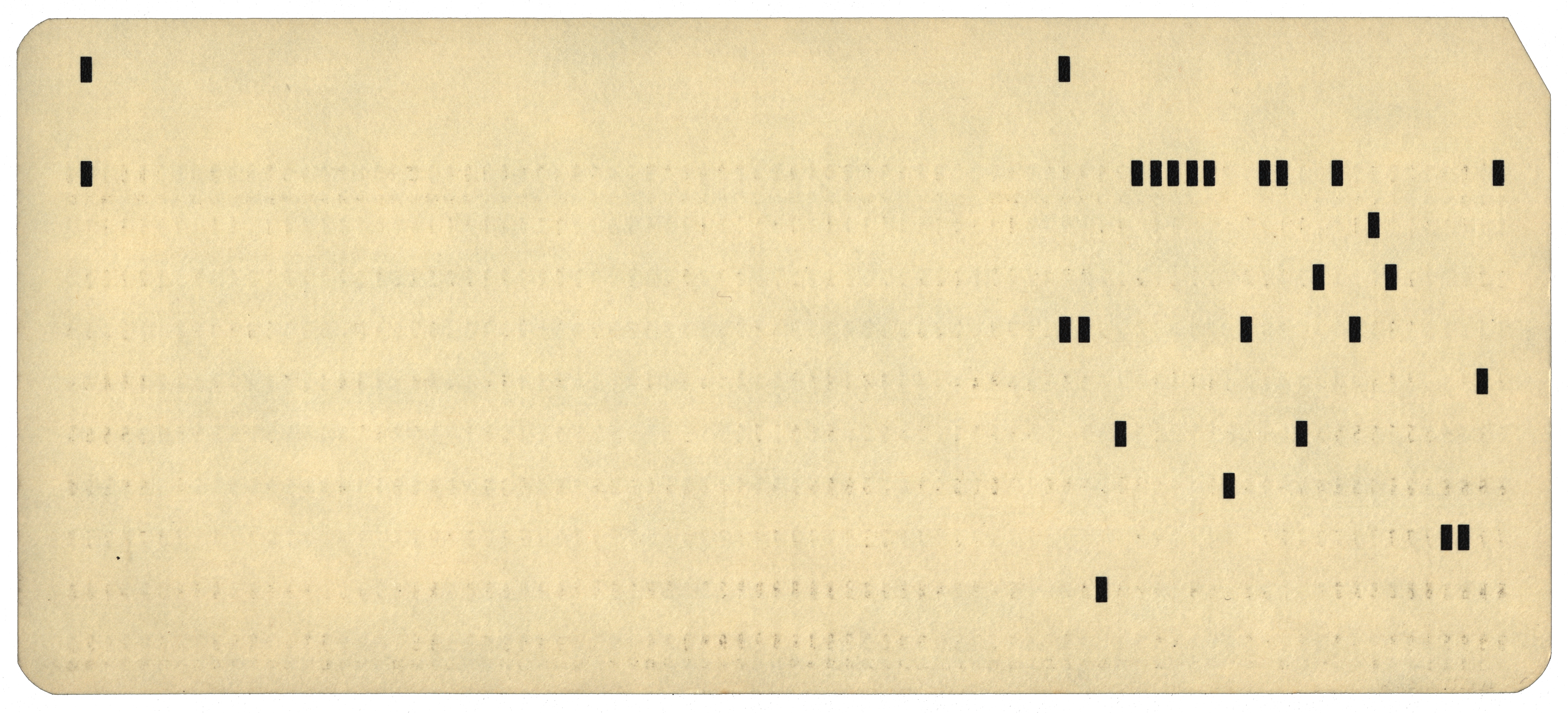 Back of a punched card