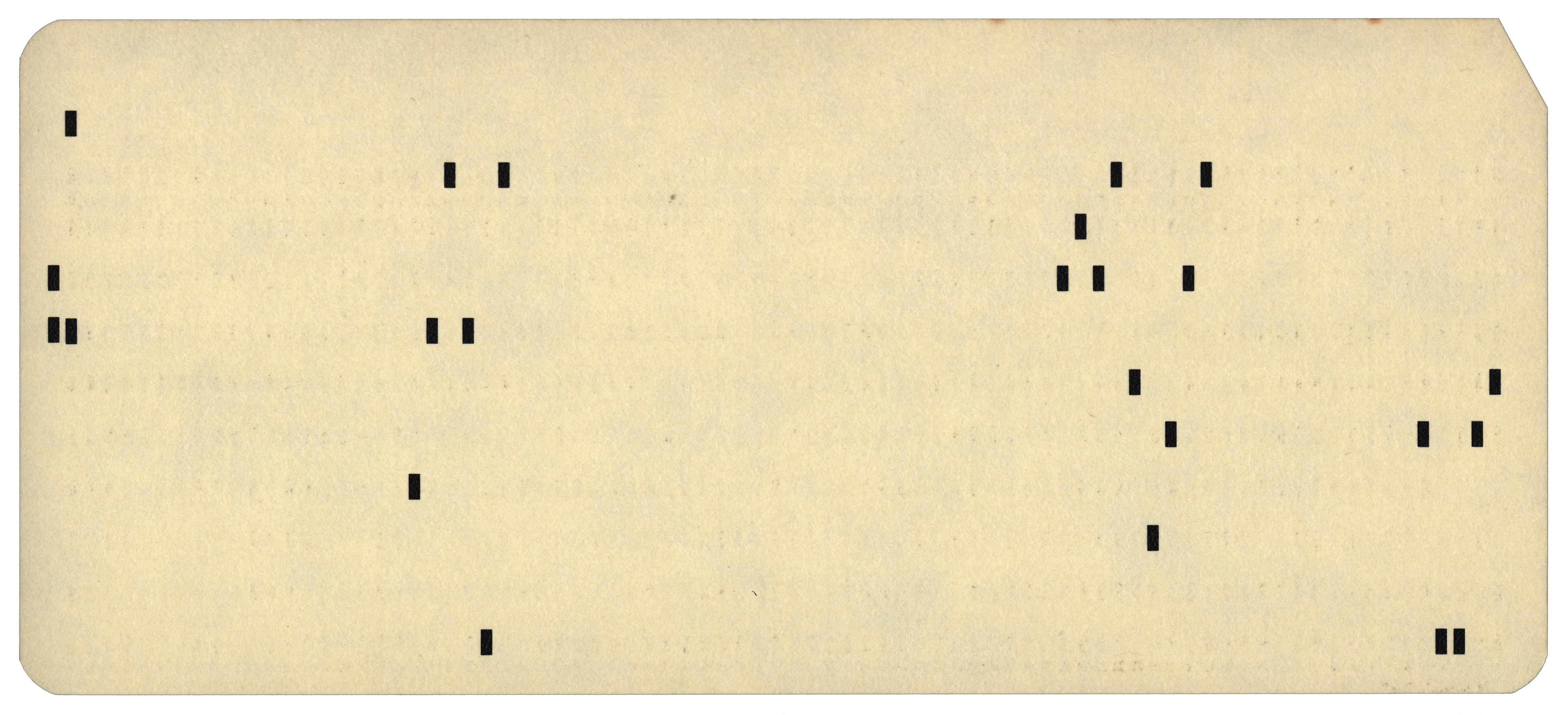 Back of a punched card