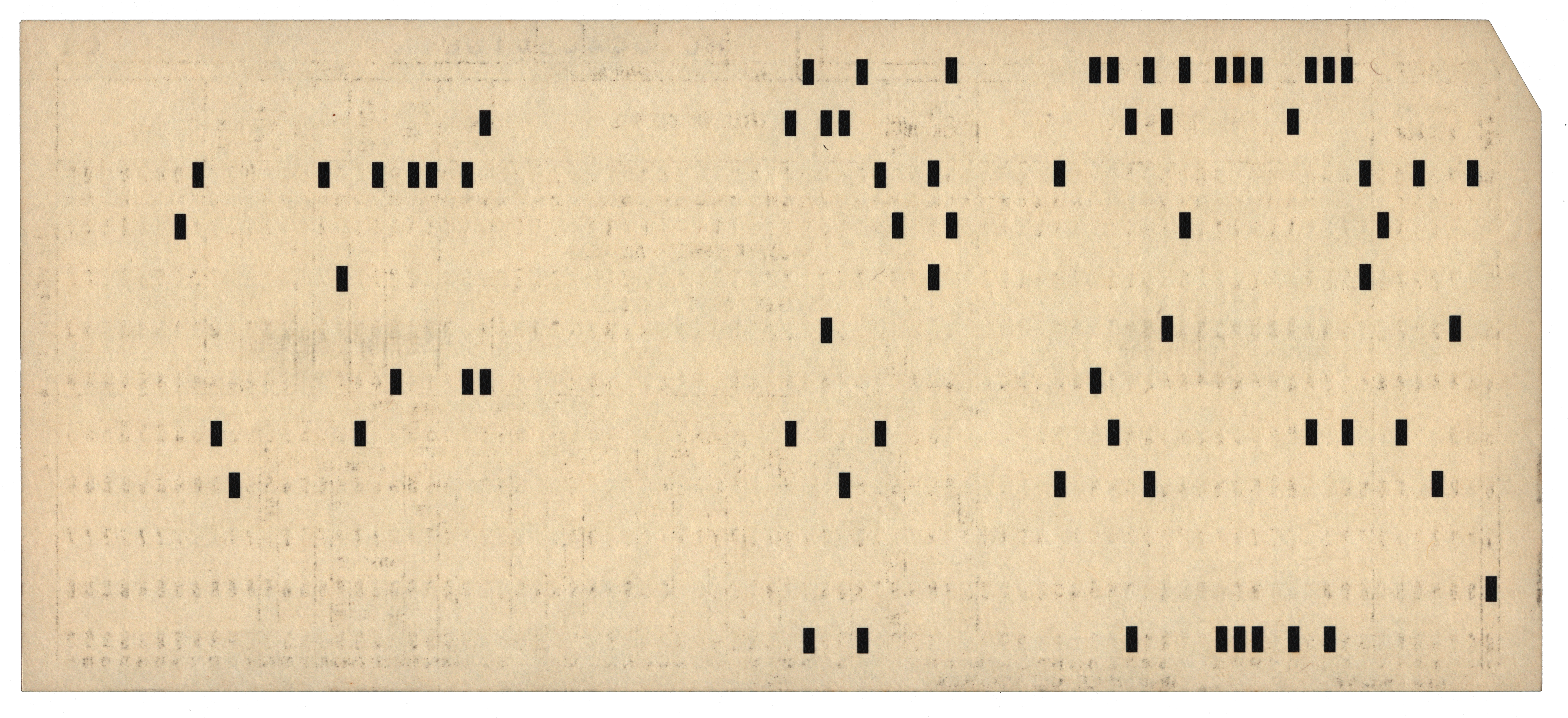 Back of a punched card