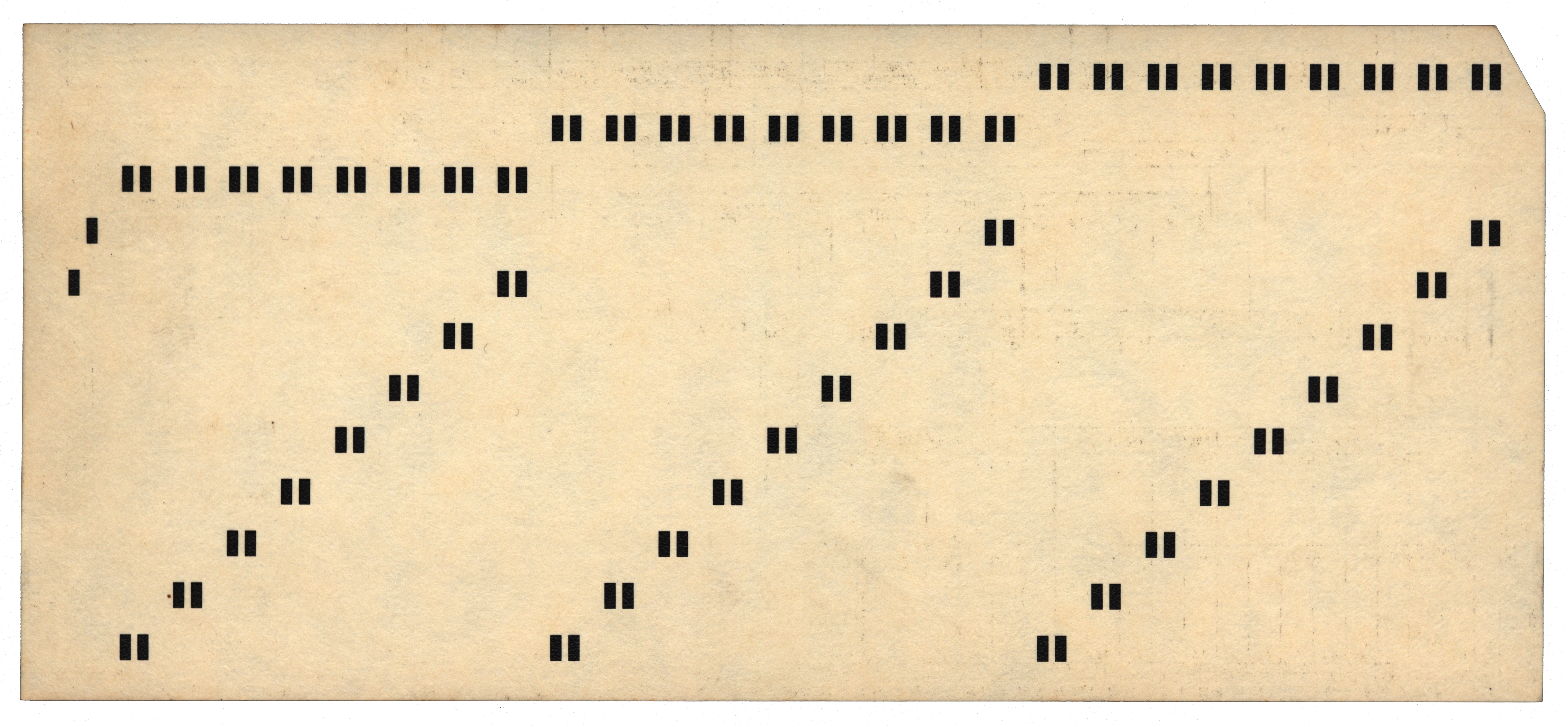 Back of a punched card