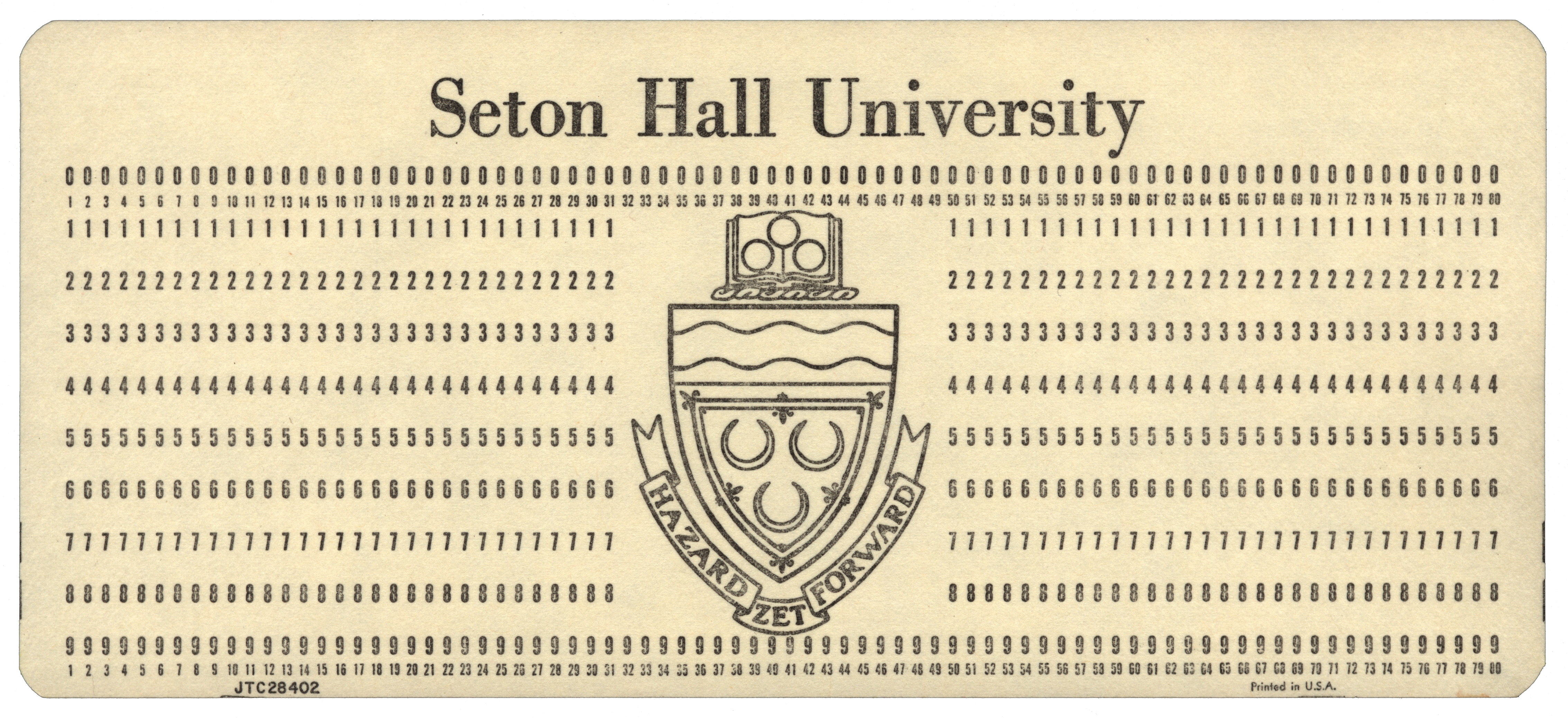 Front of an unpunched card