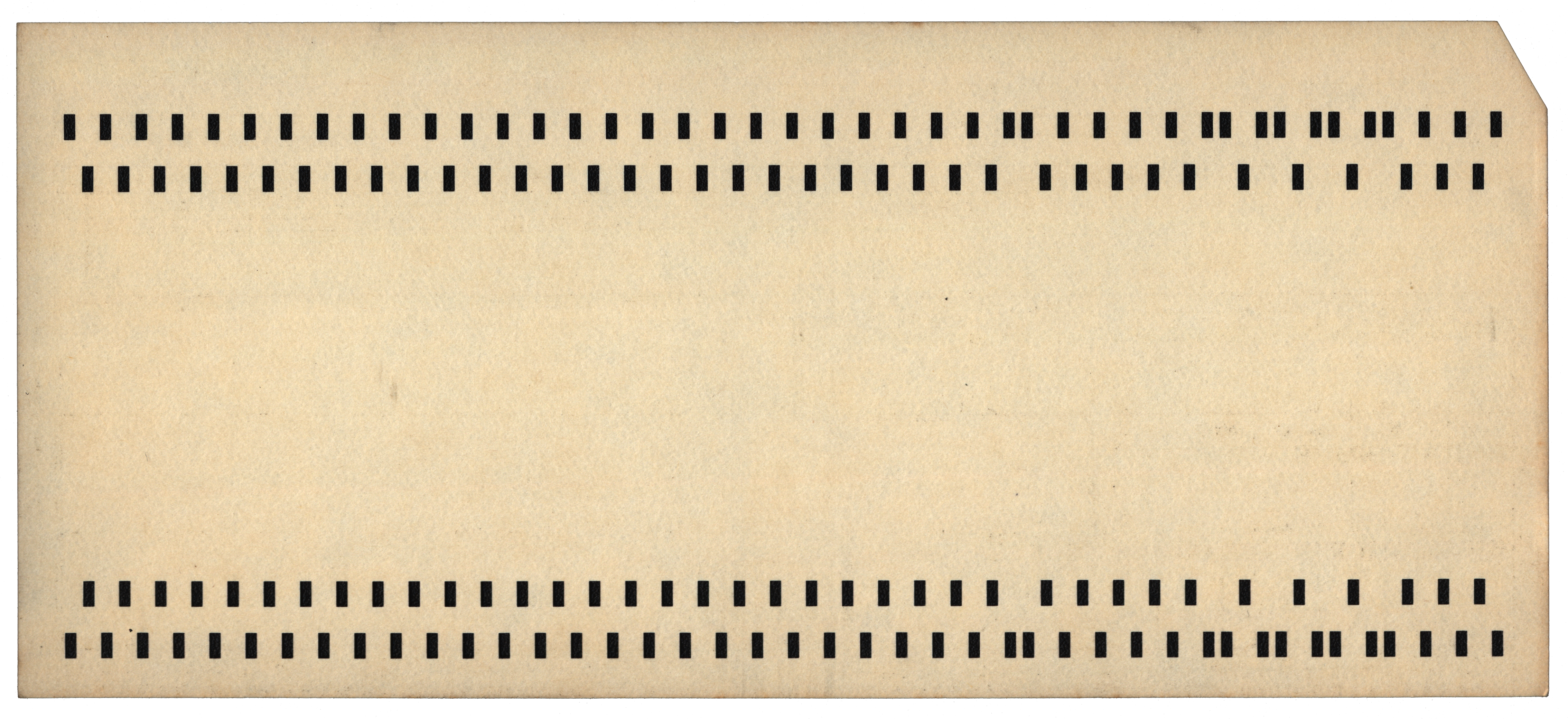 Back of a punched card
