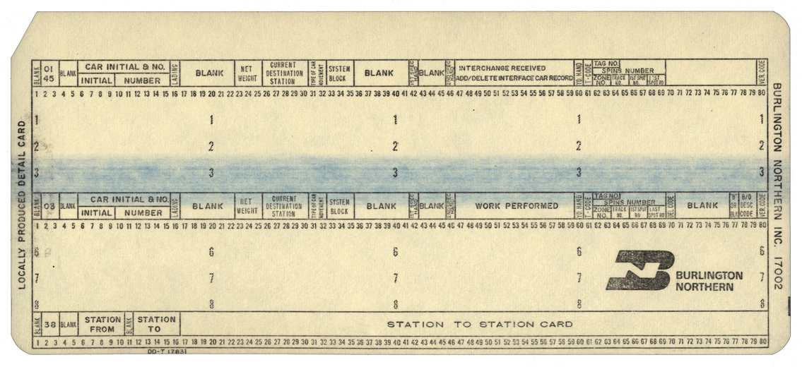 Burlington Northern - Locally Produced Detail Card