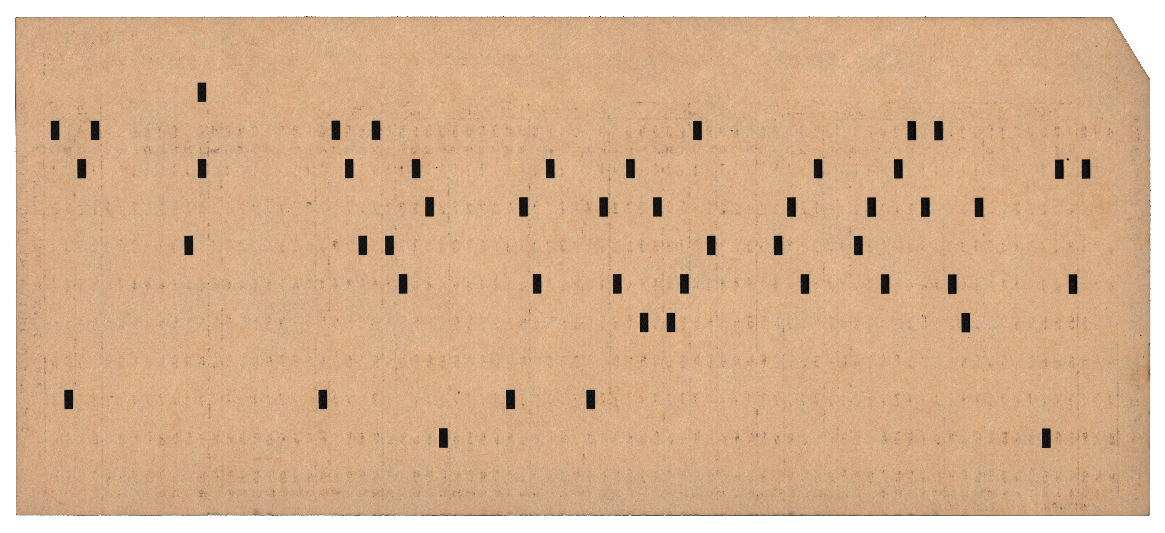 Back of a punched card
