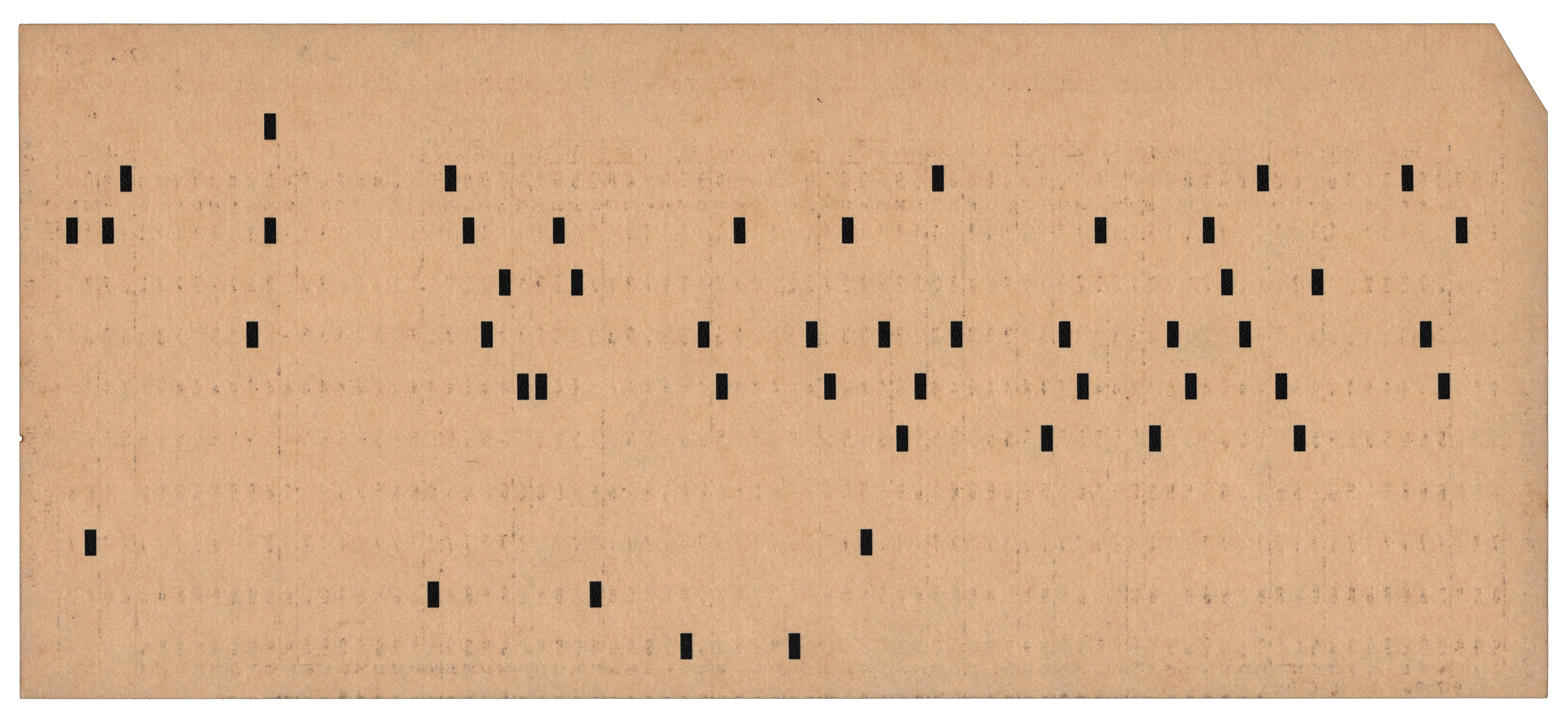 Back of a punched card